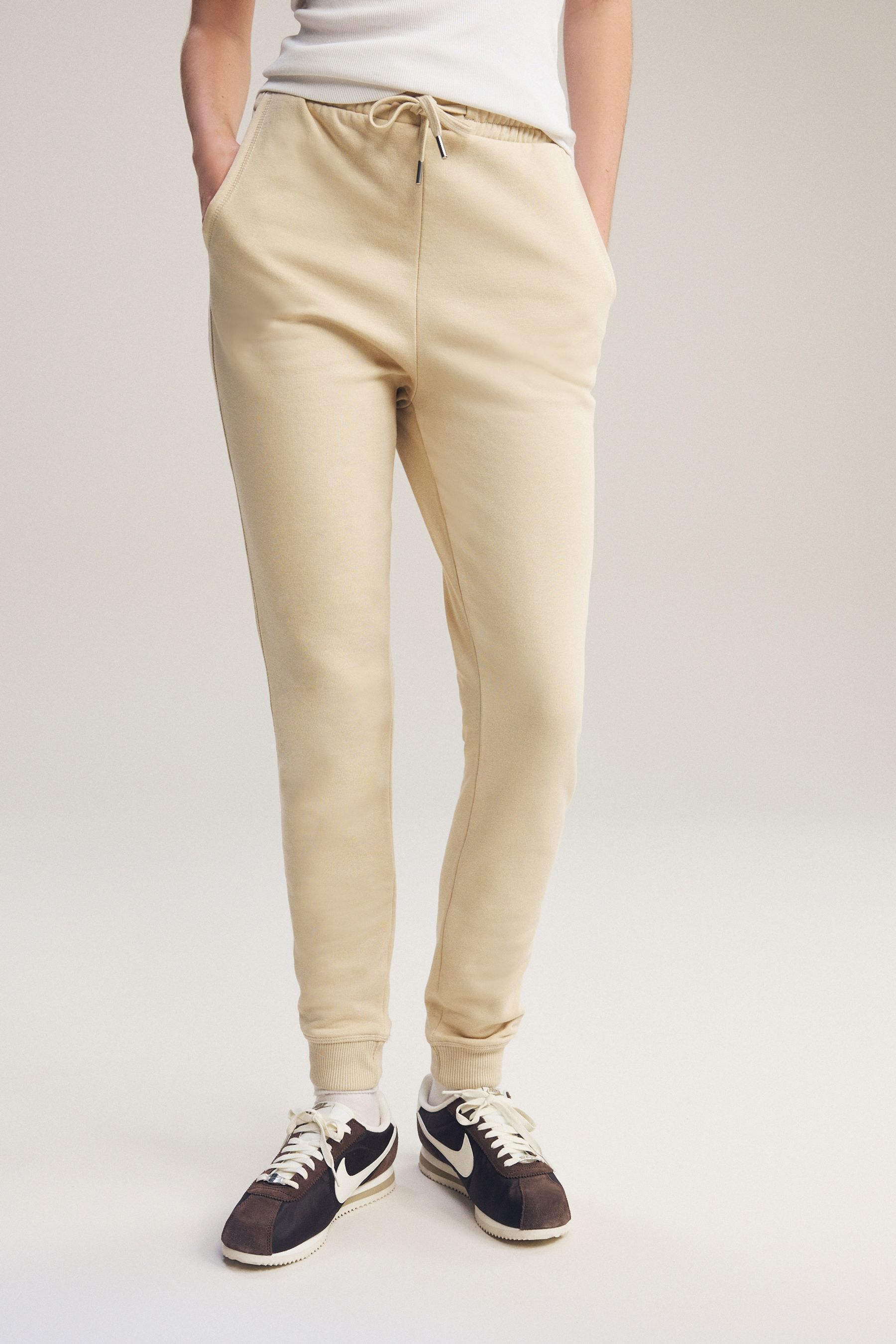 Brushed jersey cotton blend jogger pants clearance