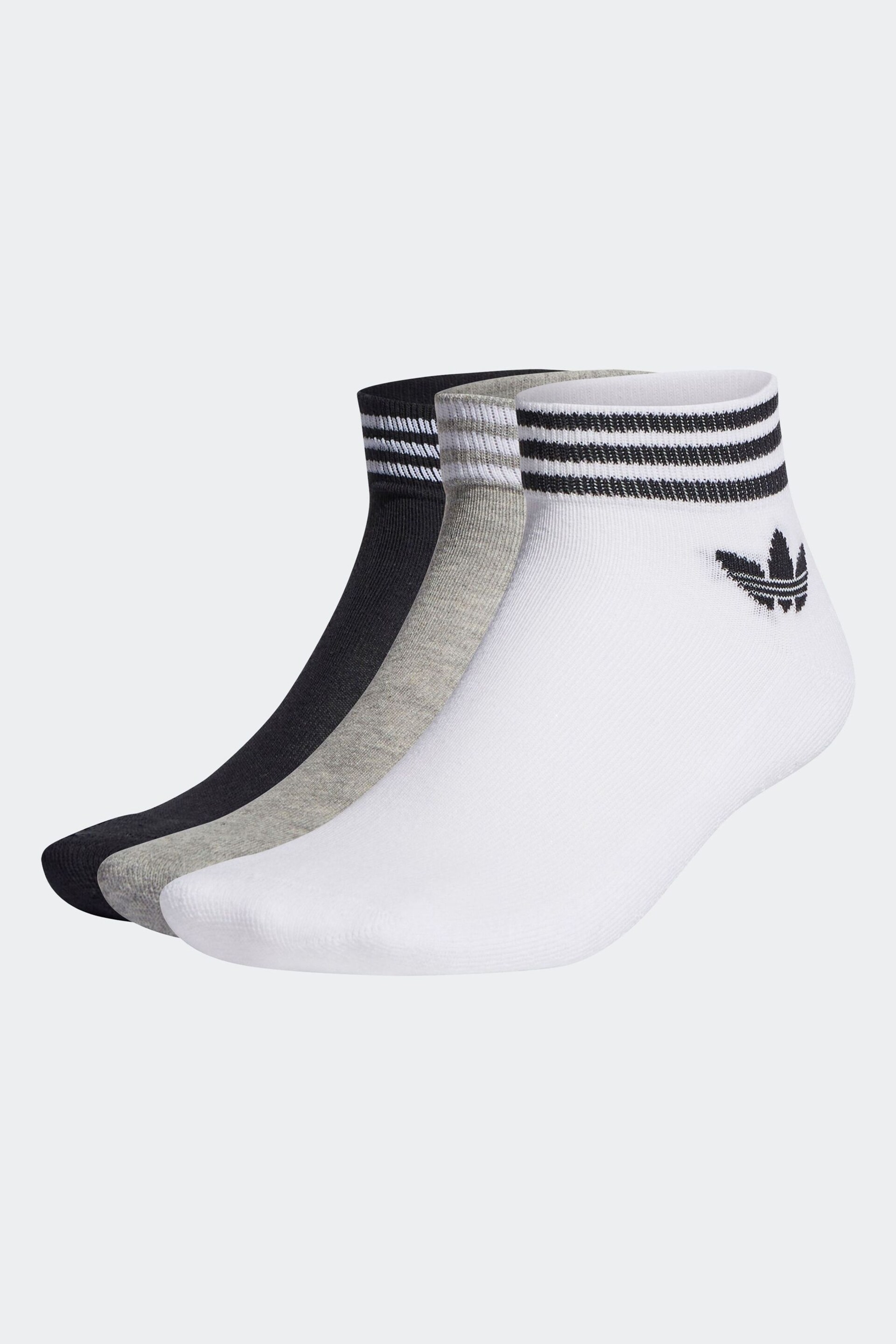 adidas Originals Island Club Trefoil Ankle White Socks 3 Pairs - Image 1 of 1
