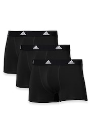 adidas Black Active Flex Cotton 3 Pack Boxers - Image 1 of 6