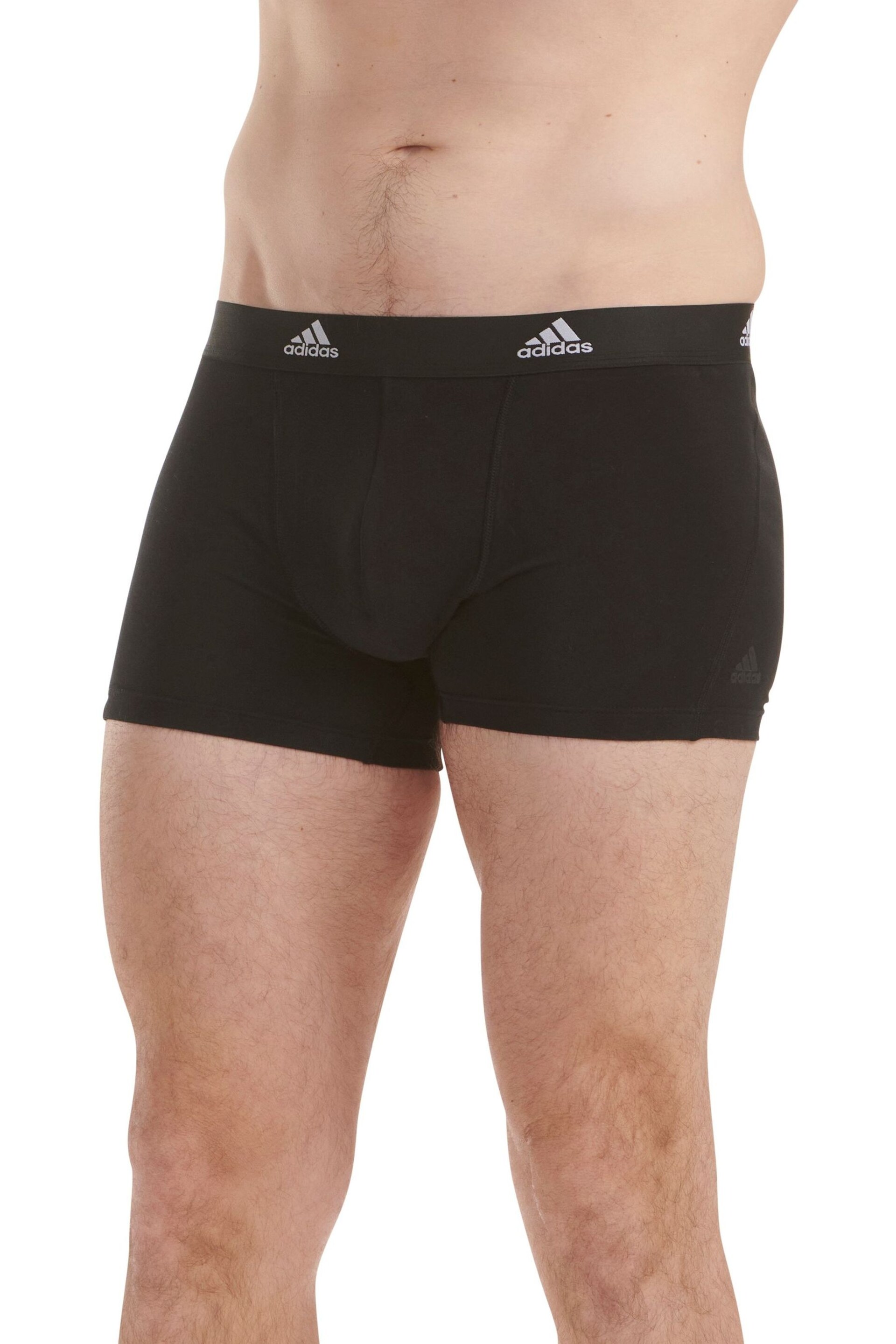 adidas Black Active Flex Cotton 3 Pack Boxers - Image 2 of 6