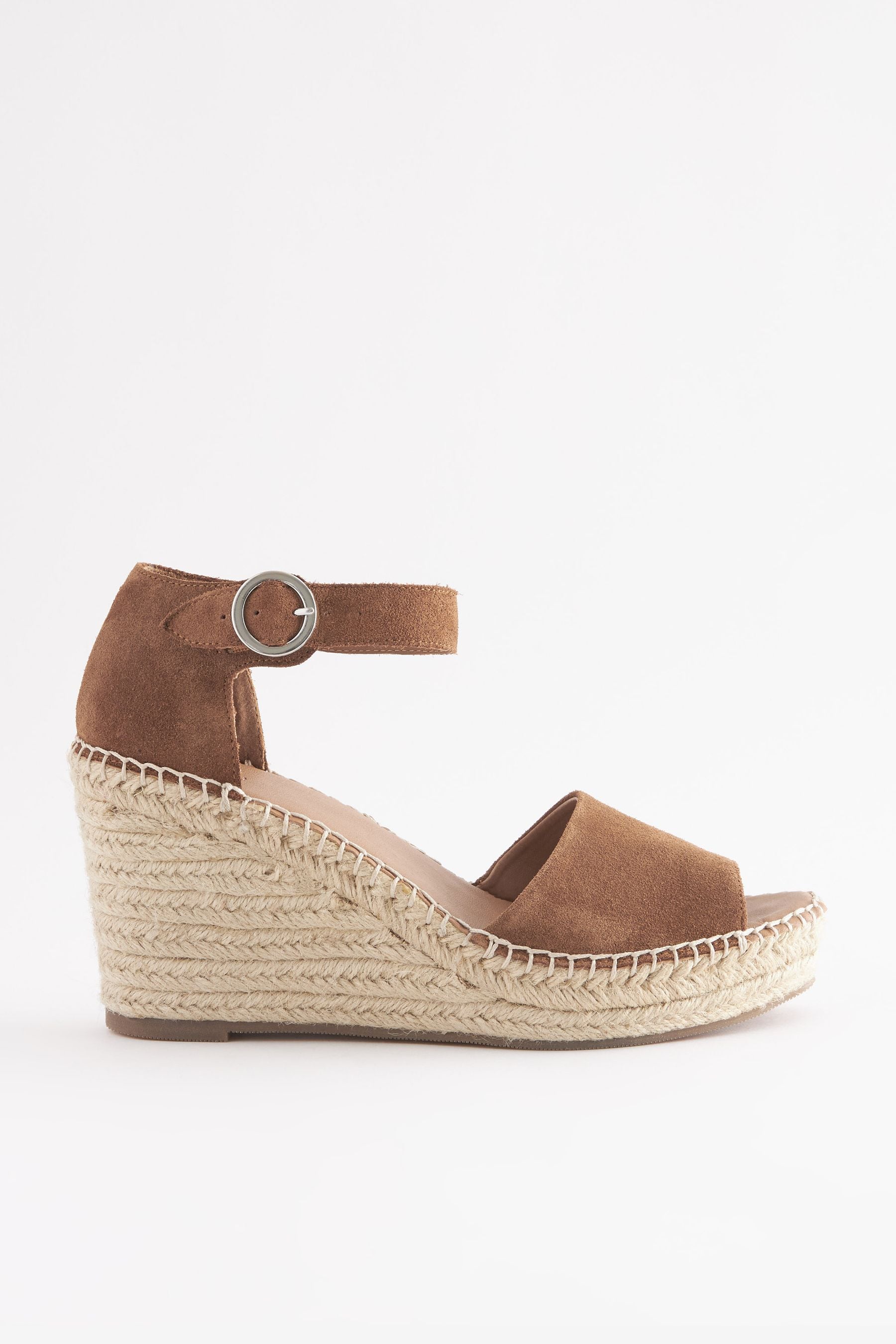 Tan suede espadrille wedges clearance