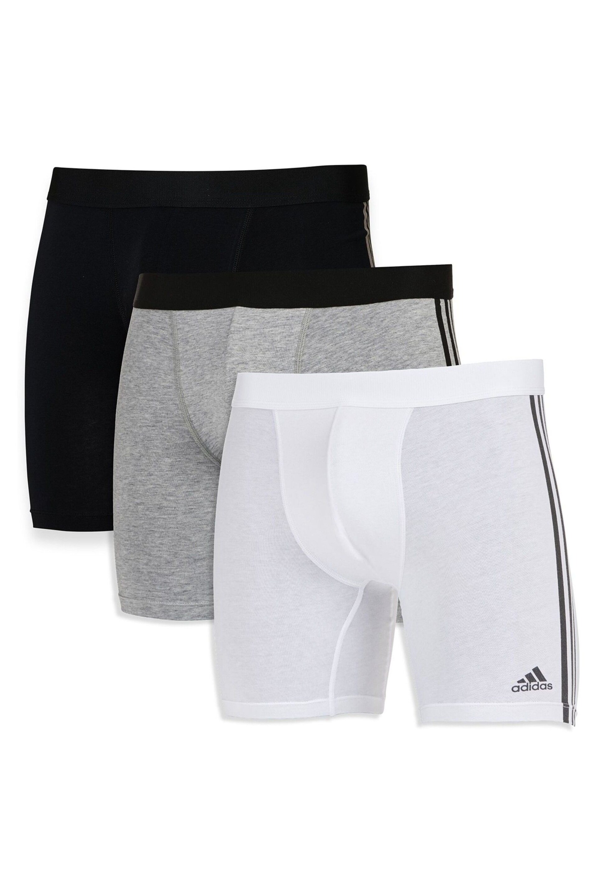 adidas Multi Active Flex Cotton 3 Stripe 3 Pack Boxers - Image 1 of 6