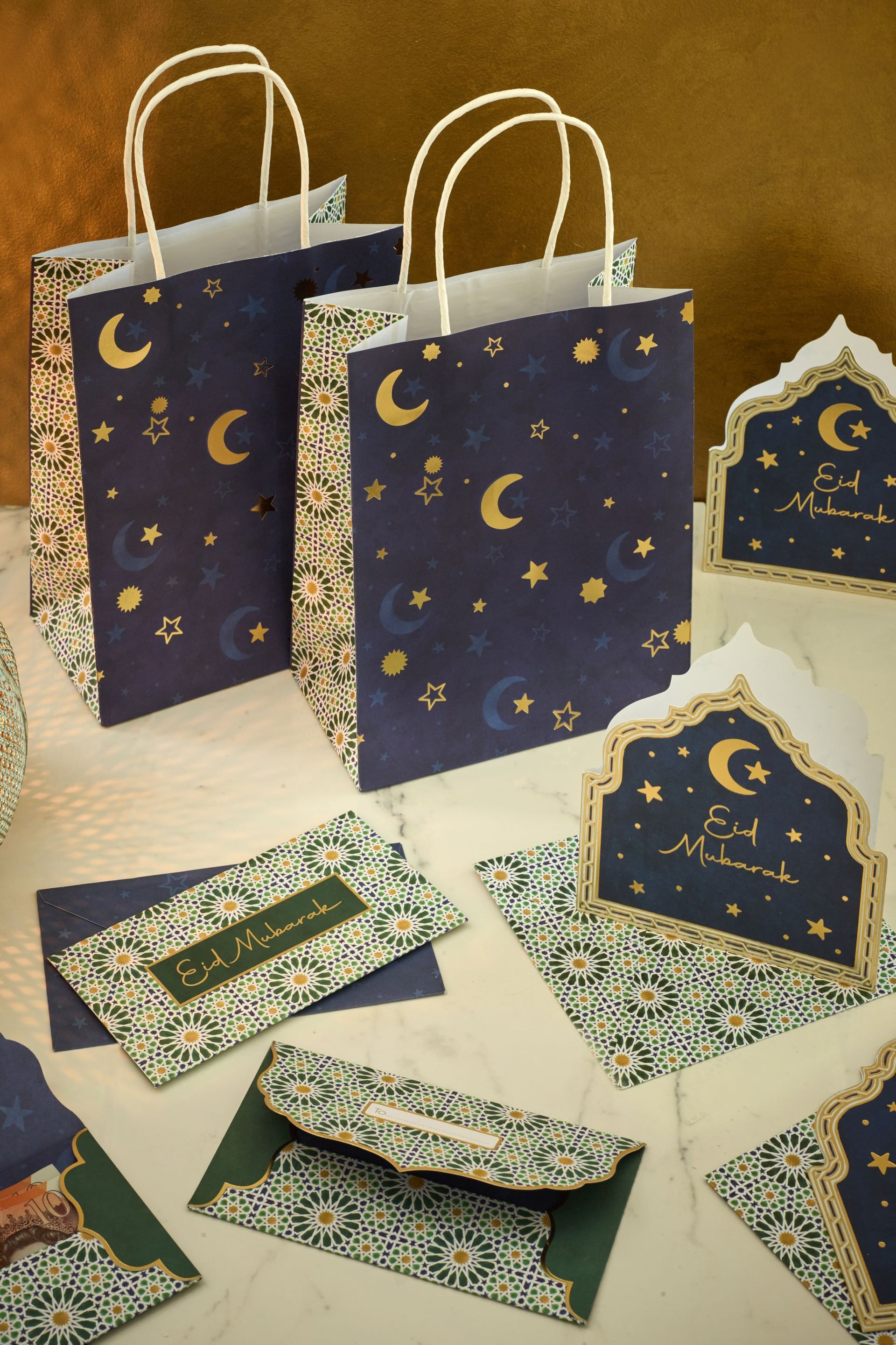 Set of 6 Navy Eid Cards - Image 3 of 4