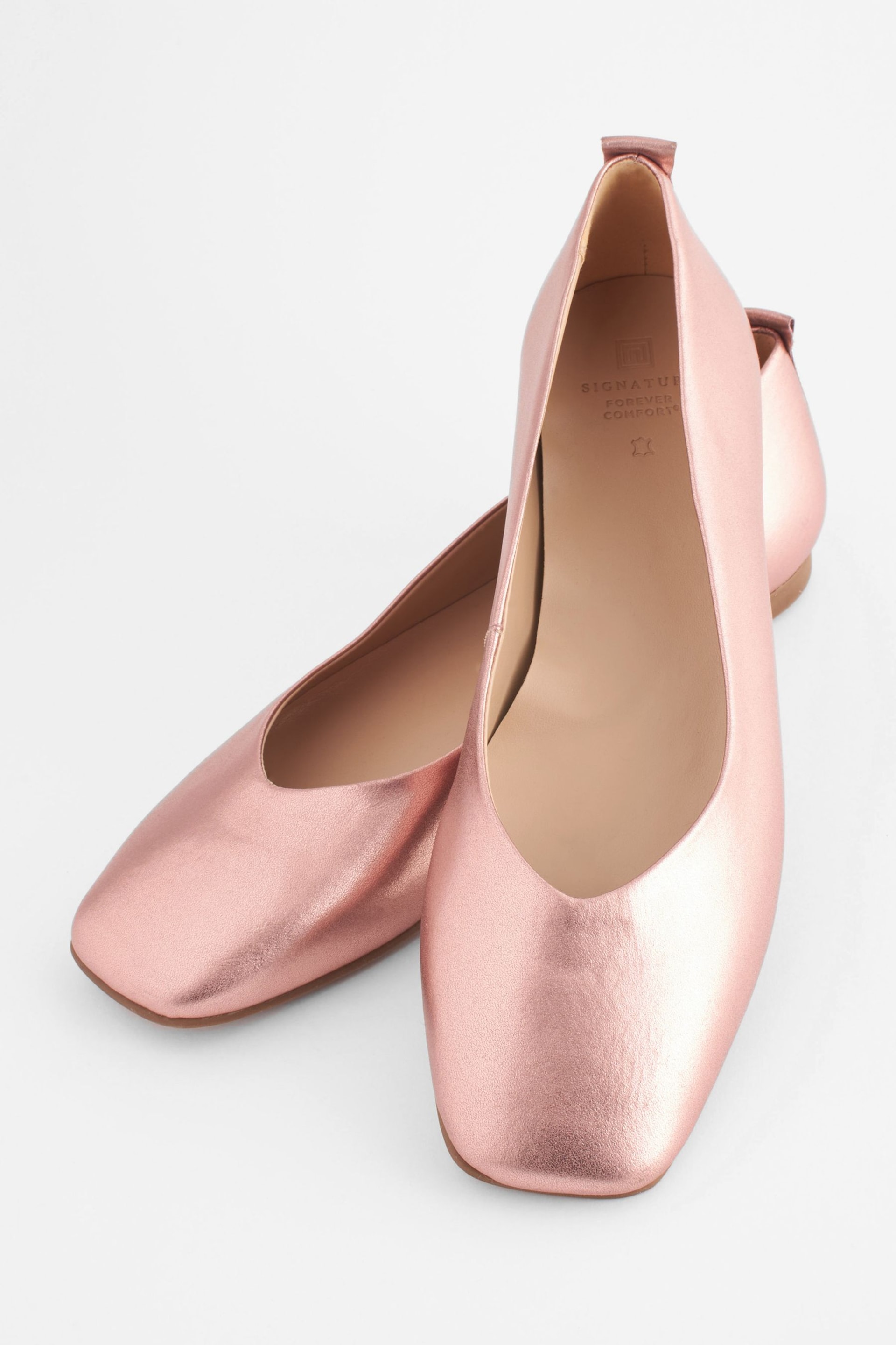 Pink Signature Leather Hi Cut Ballerina Shoes - Image 5 of 6