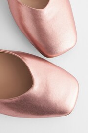 Pink Signature Leather Hi Cut Ballerina Shoes - Image 6 of 6