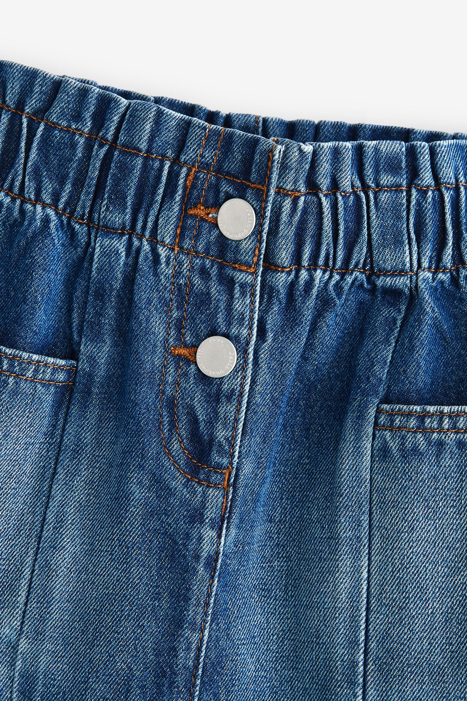 Buy Mid Blue Denim 100 Cotton Paperbag Waist Skirt 3 16yrs from Next Canada