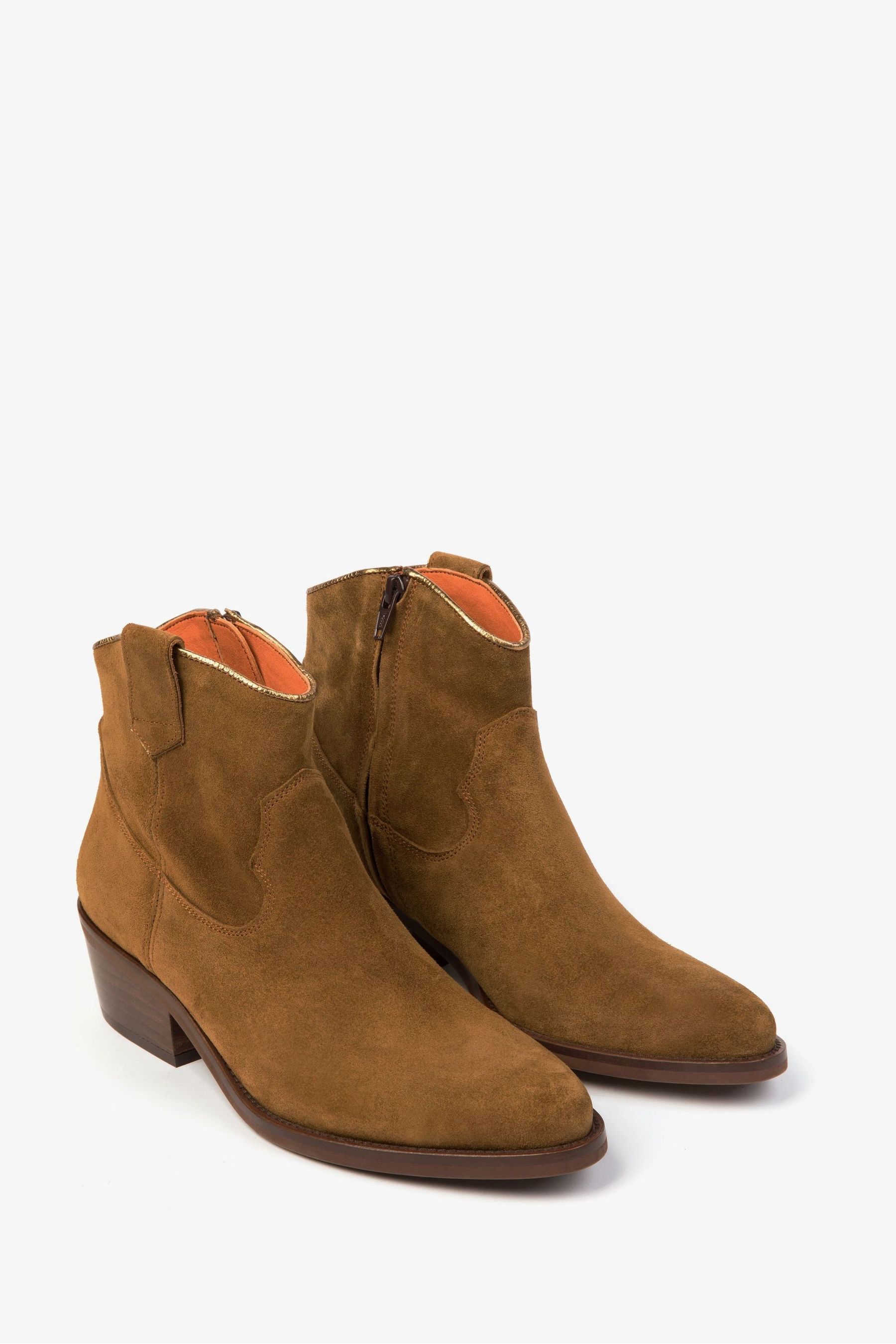 Tan suede western ankle boots cheap