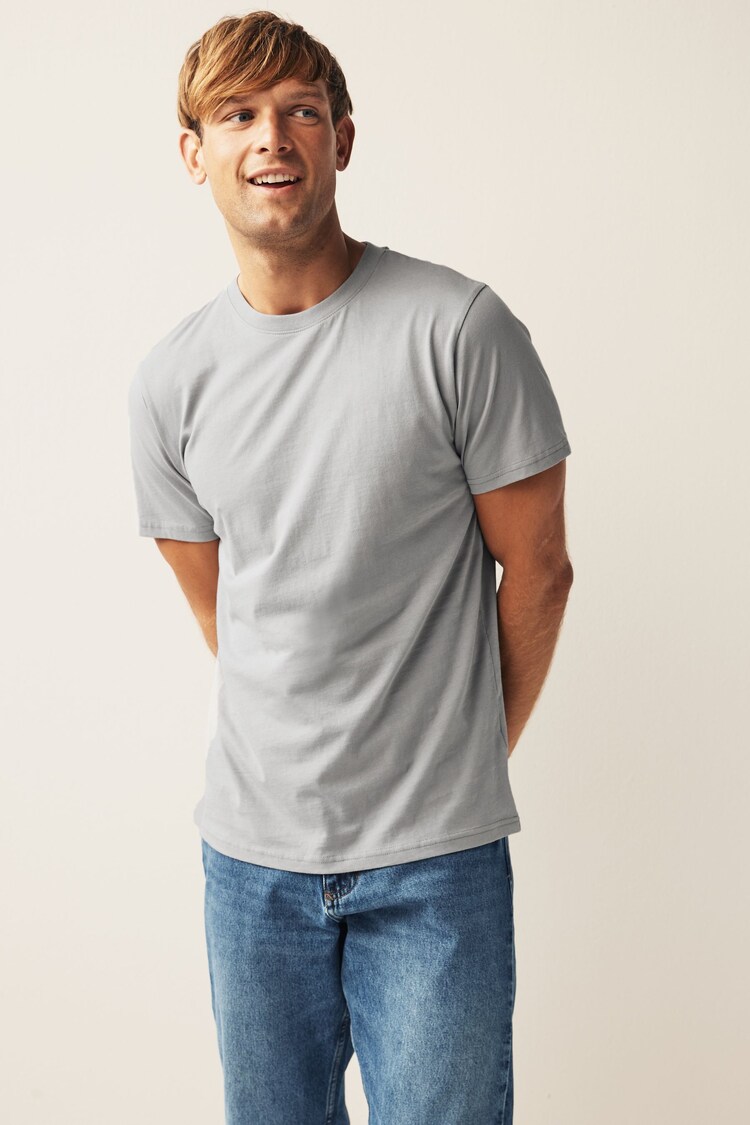 Brown/Rust/Black/Ecru Marl/Slate/Silver Regular Fit T-Shirts 6 Pack - Image 14 of 18