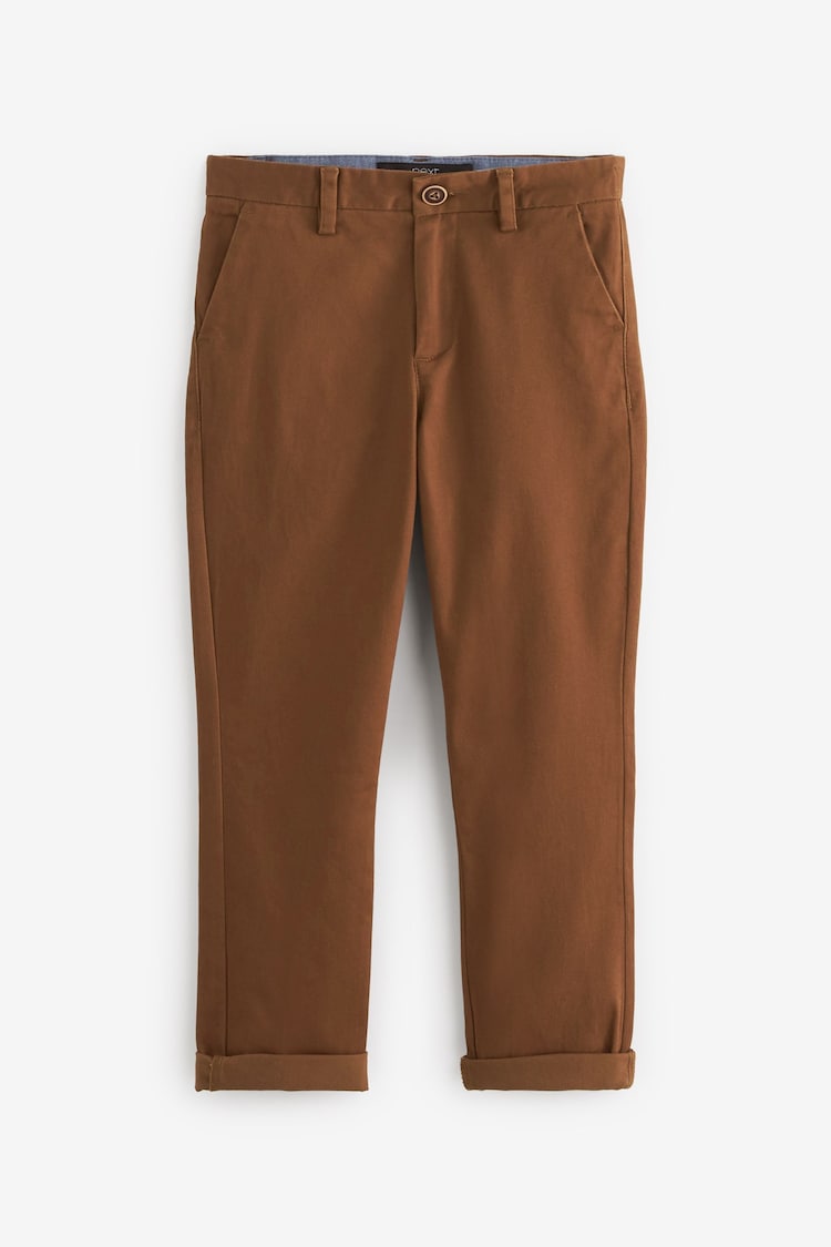 Ginger/Tan Brown Regular Fit Stretch Chino Trousers (3-17yrs) - Image 1 of 2