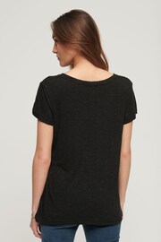 Superdry Black Studios Slub Vee Neck T-Shirt - Image 2 of 3