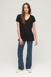 Superdry Black Studios Slub Vee Neck T-Shirt - Image 3 of 3