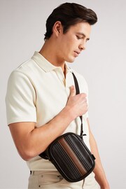 Ted Baker Brown Striped Evver PU Flight Bag - Image 1 of 4