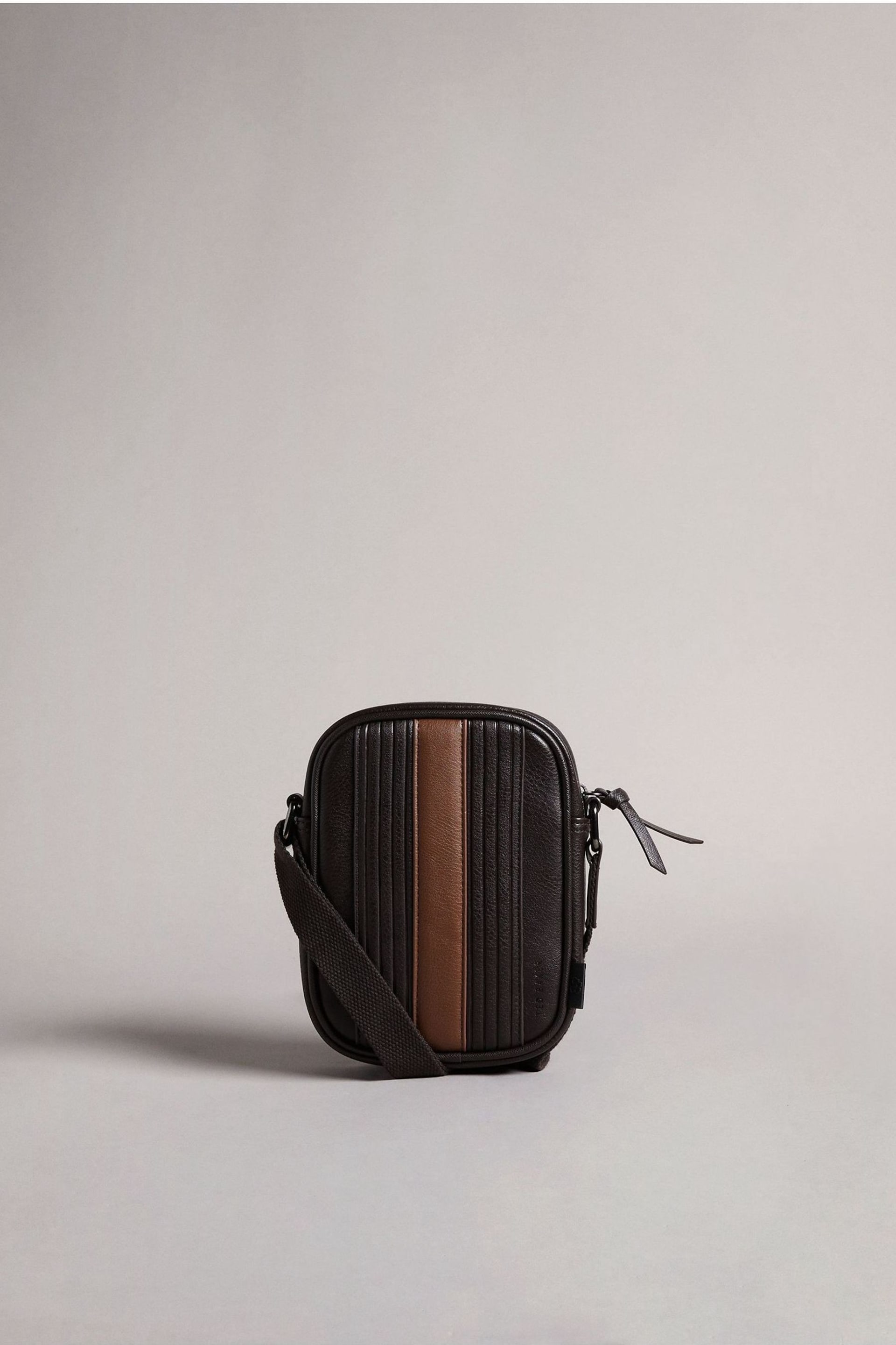 Ted Baker Brown Striped Evver PU Flight Bag - Image 2 of 4