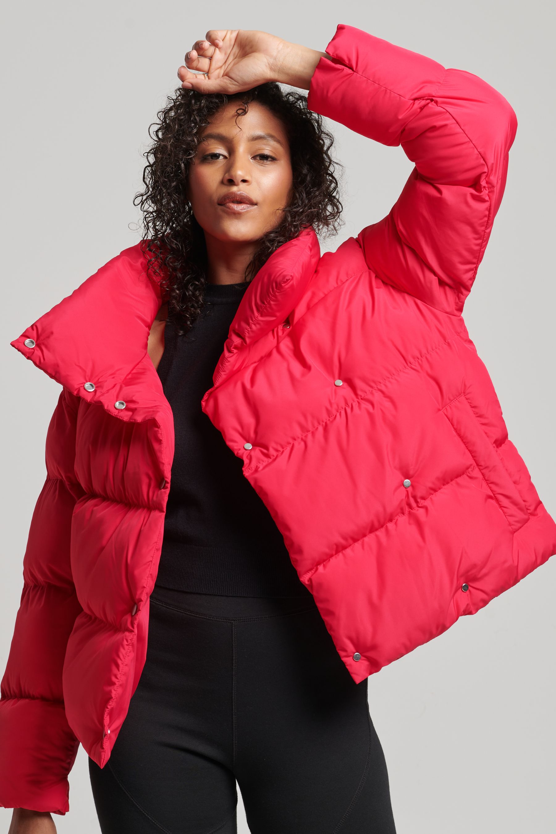 Buy Superdry Pink Short Down Puffer Coat from Next Luxembourg