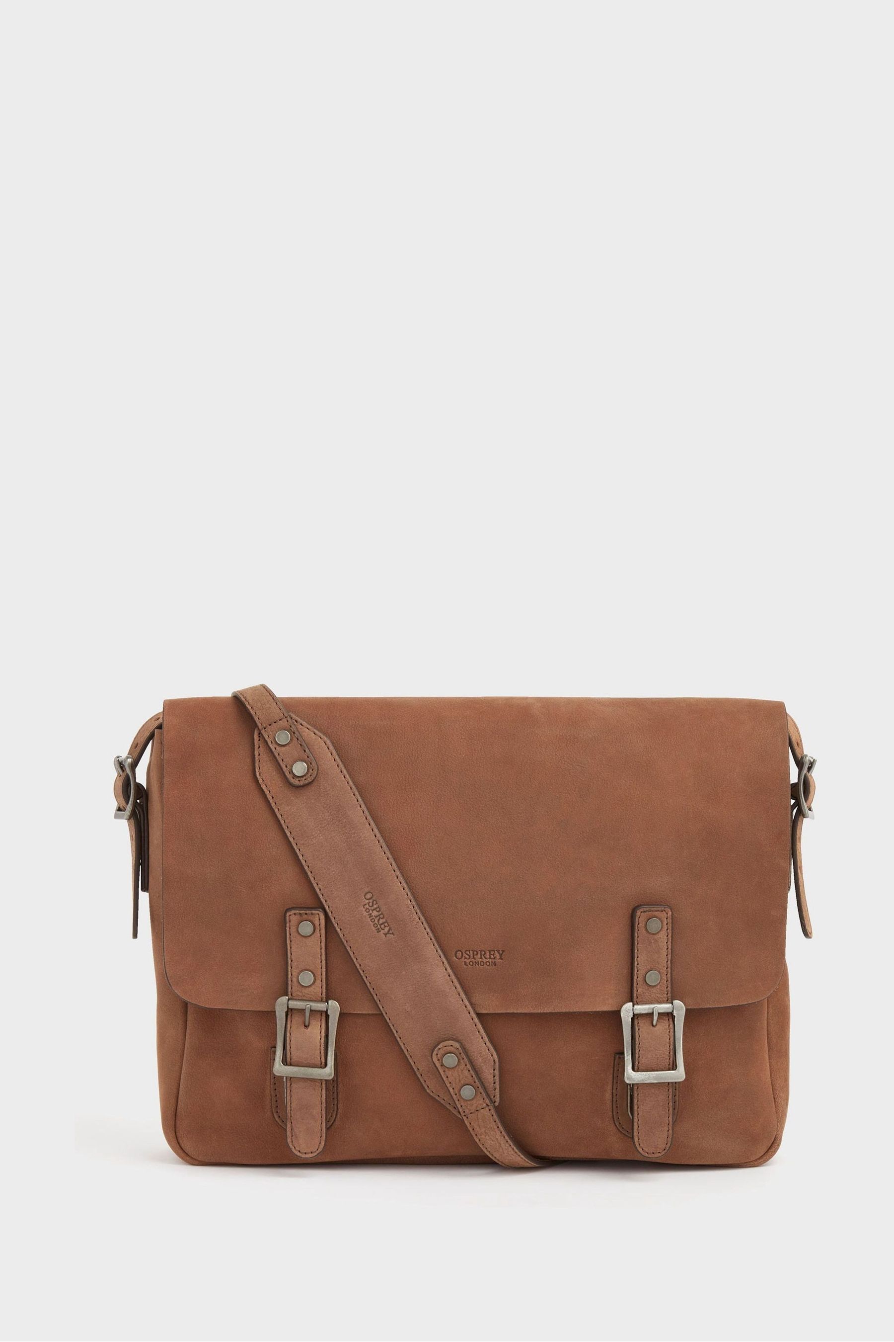 Buy OSPREY LONDON Chocolate Brown The Large Clayton Leather Satchel Bag from Next Ireland