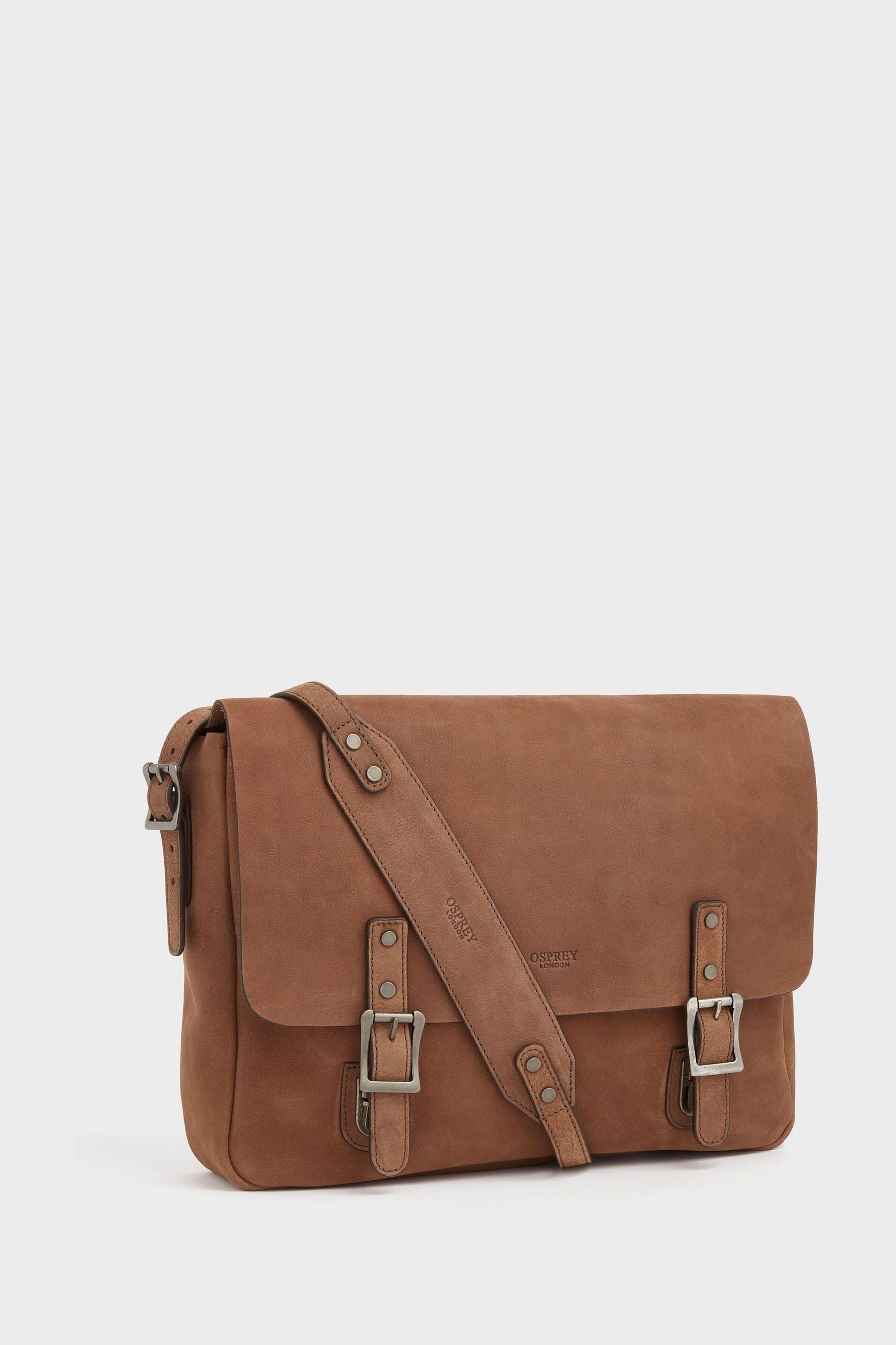 Buy OSPREY LONDON Chocolate Brown The Large Clayton Leather Satchel Bag from Next Ireland