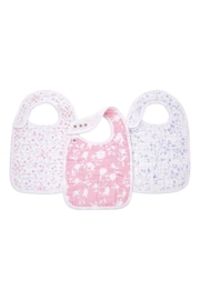 aden + anais Pink 100% Cotton Snap Bibs 3 Pack - Image 1 of 3