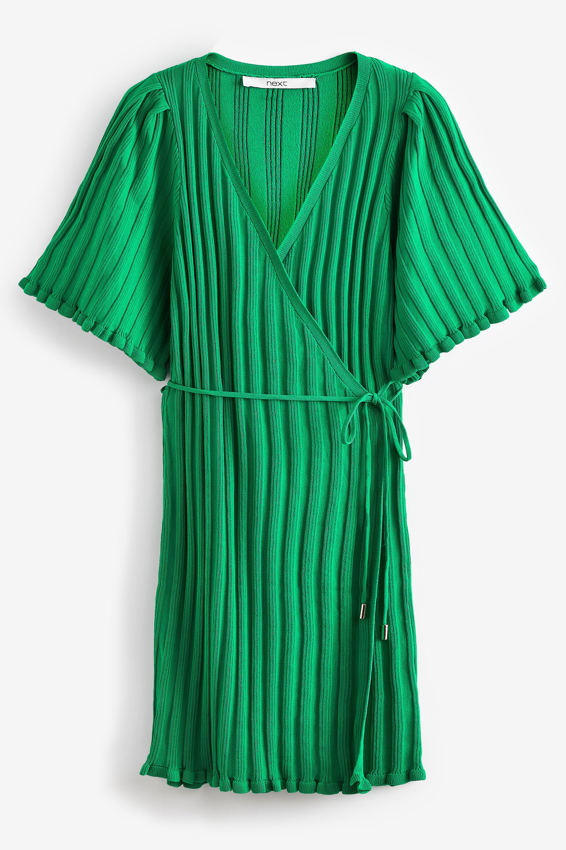Buy Green Ribbed Half Sleeve Wrap Dress from Next Lithuania