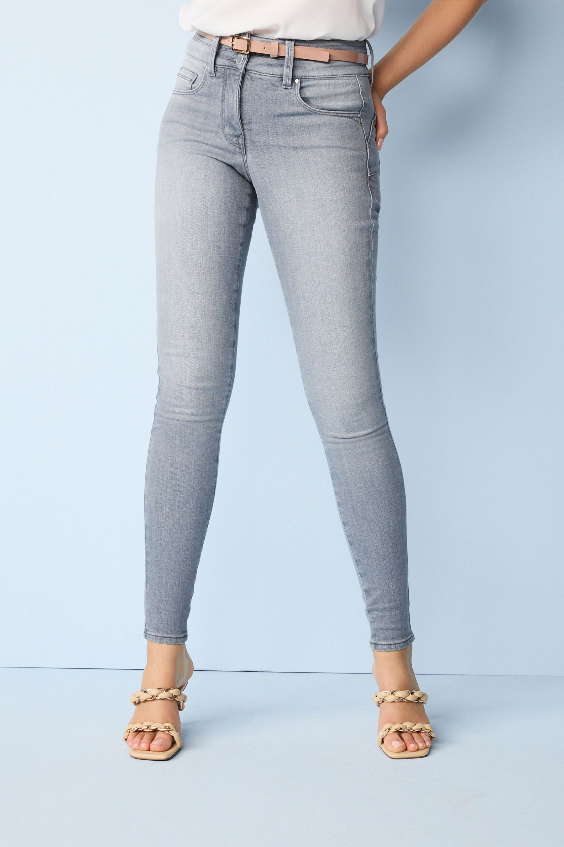 Buy Grey Next Lift Slim And Shape Skinny Jeans from Next Luxembourg