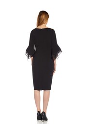 Adrianna Papell Black Knit Crepe Tiered Sleeve Dress - Image 2 of 6