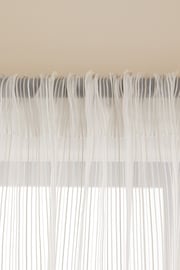 Natural Stripe Voile Slot Top Unlined Sheer Panel Curtain - Image 5 of 7