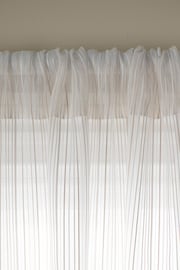 Natural Stripe Voile Slot Top Unlined Sheer Panel Curtain - Image 6 of 7