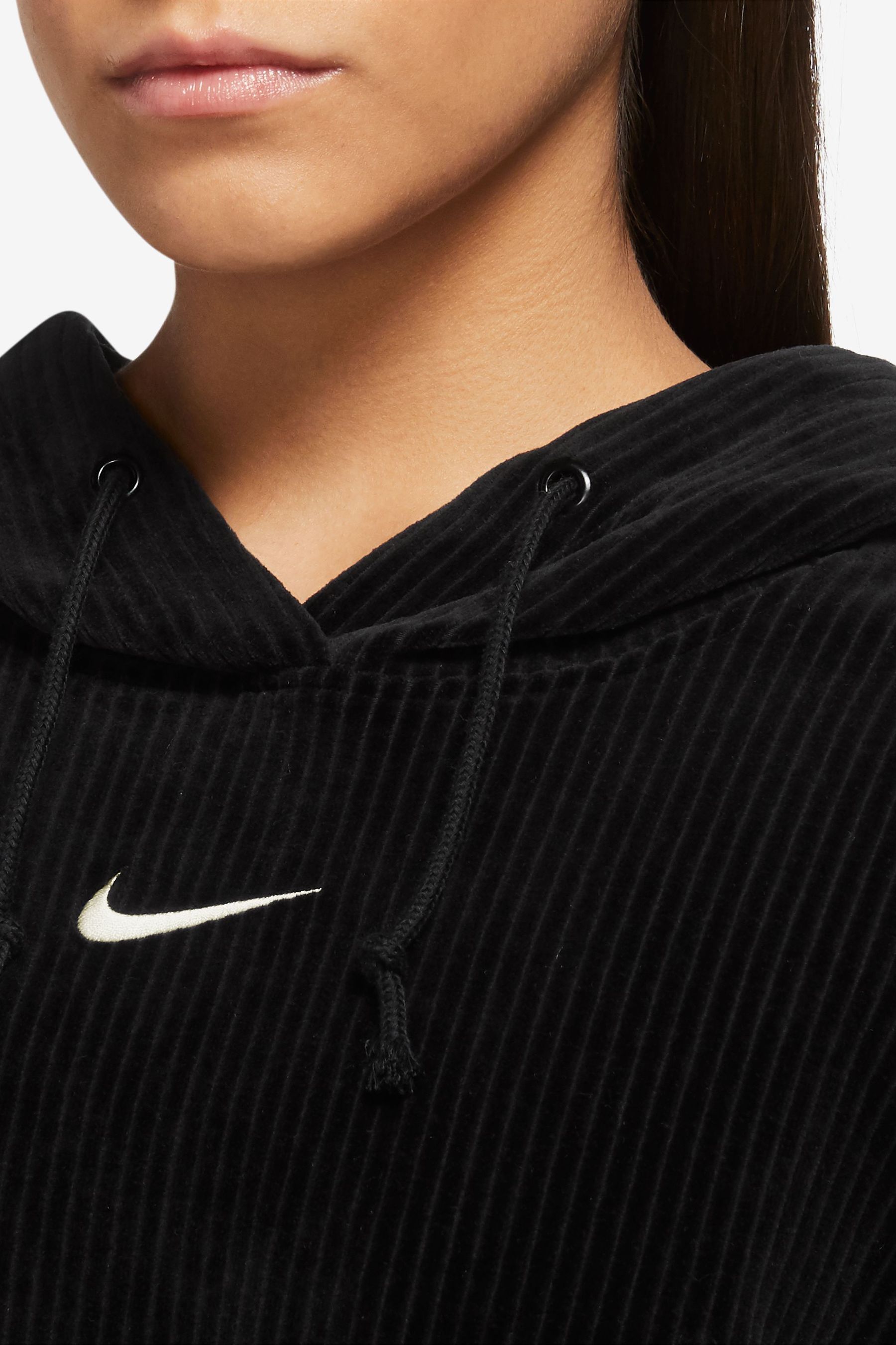 Buy Nike Black Velour Crop Hoodie from Next Lithuania