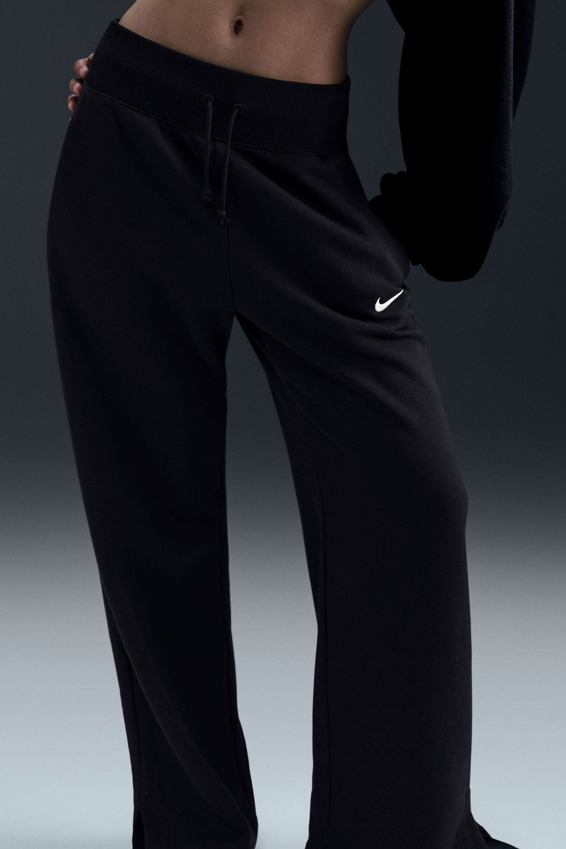 Buy Nike Black Phoenix Fleece High Waisted Wide Leg Joggers from the Next UK online shop