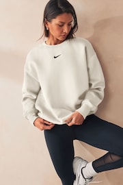 Nike Sail Phoenix Fleece Oversized Mini Swoosh Crew Neck Sweatshirt - Image 3 of 6