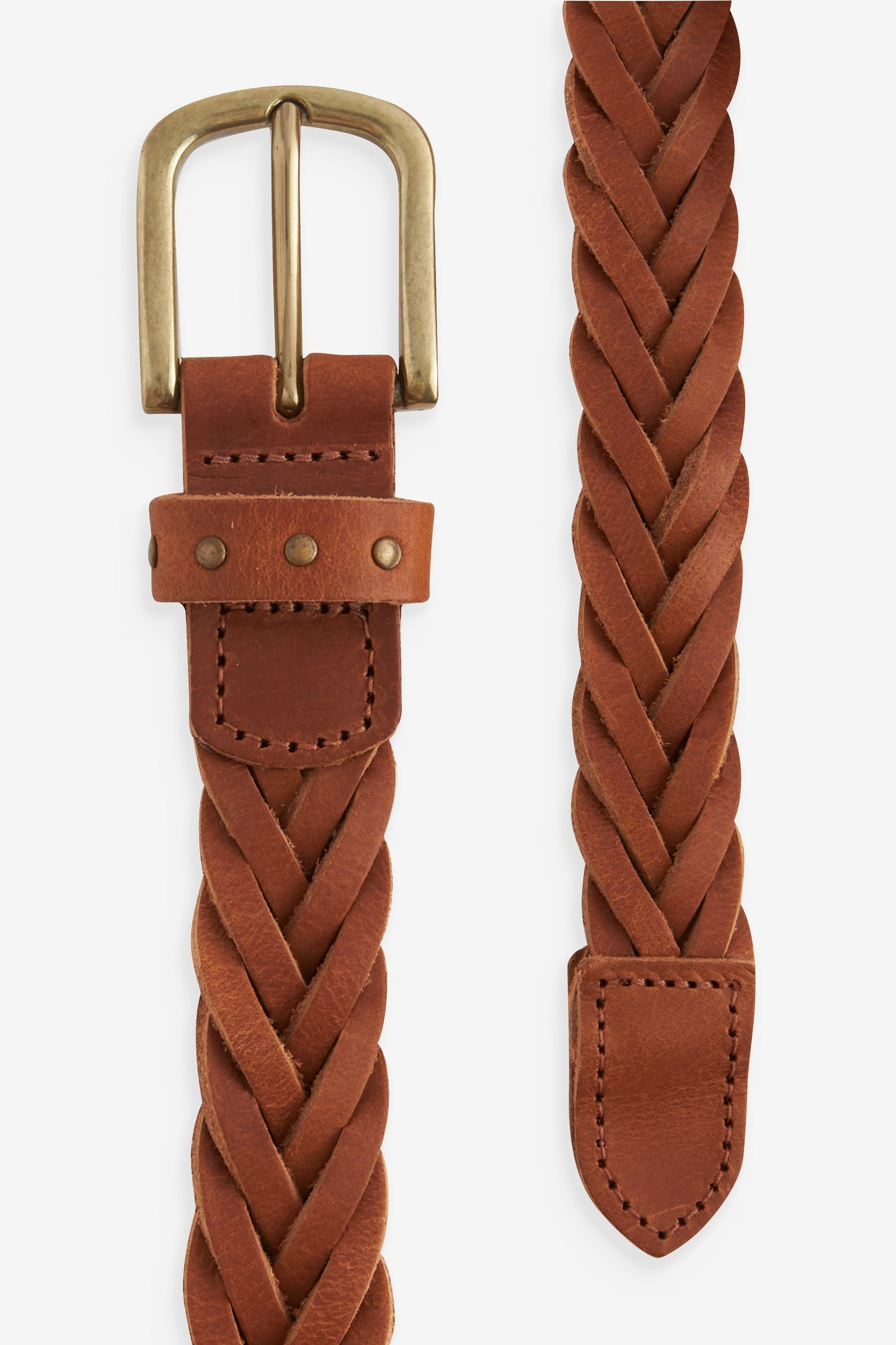 Plaited leather belts cheap