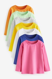 Bright Multicolour Long Sleeve T-Shirts 7 Pack (3mths-7yrs) - Image 1 of 3
