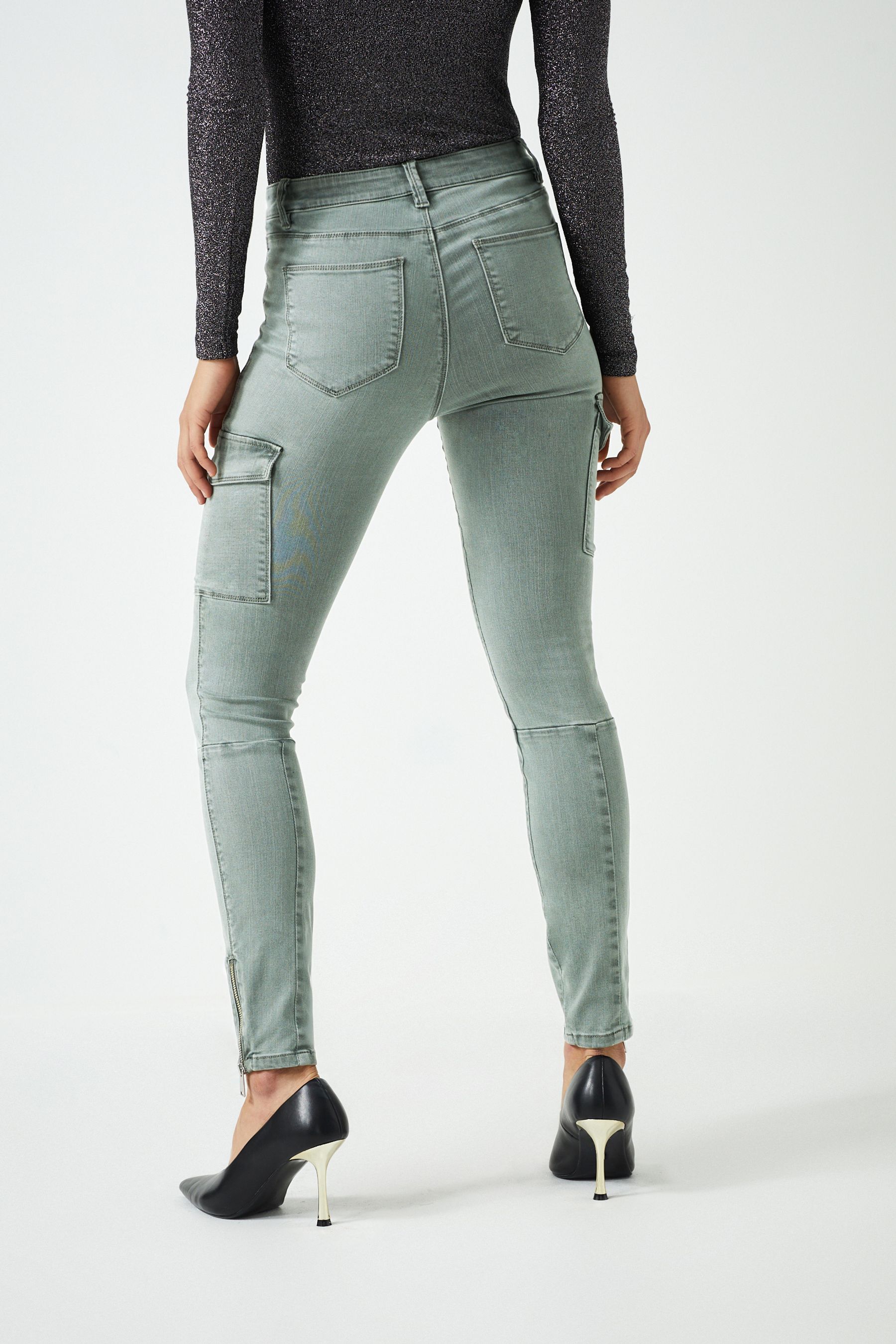 Green cargo skinny jeans shop