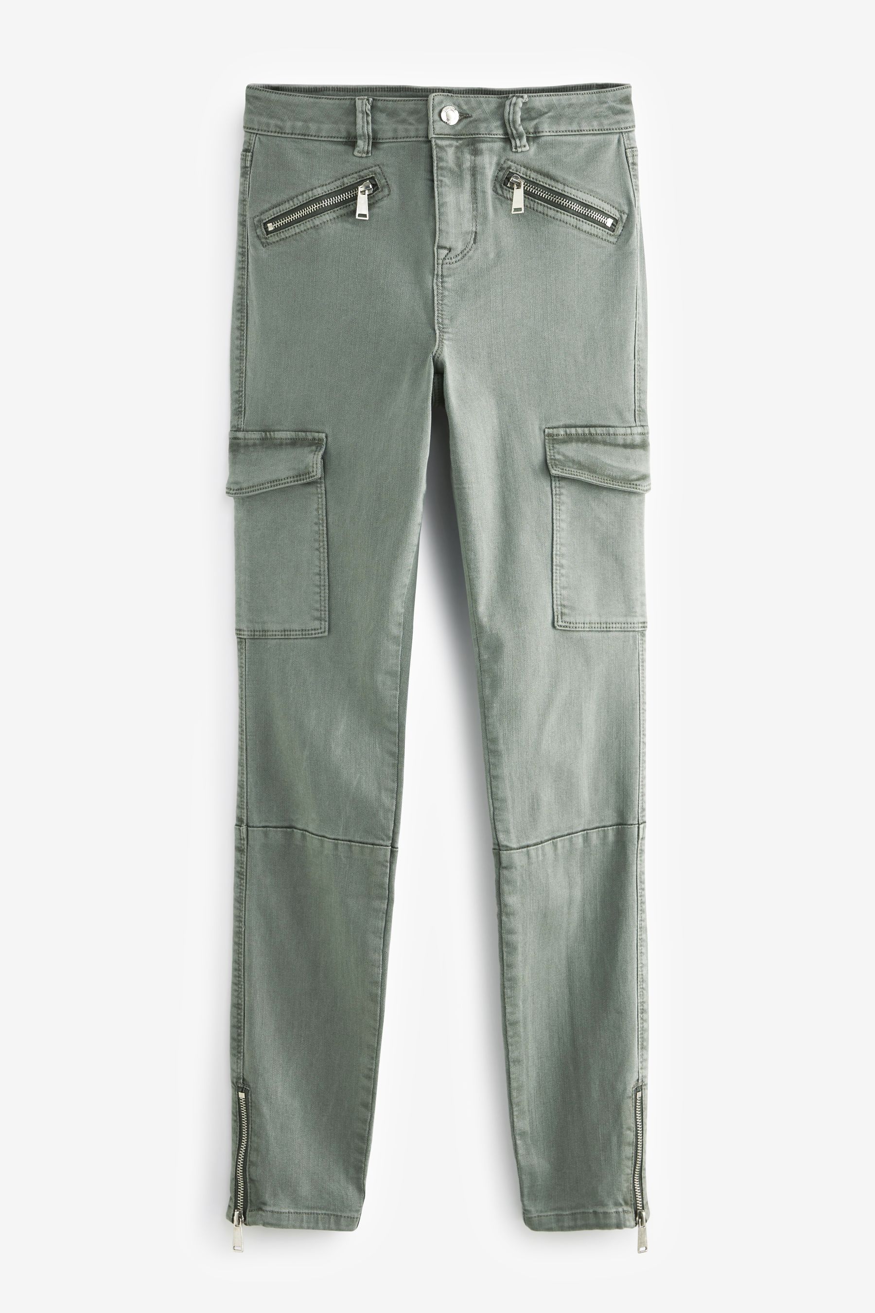 Buy Sage Green Cargo Skinny Jeans from Next Luxembourg