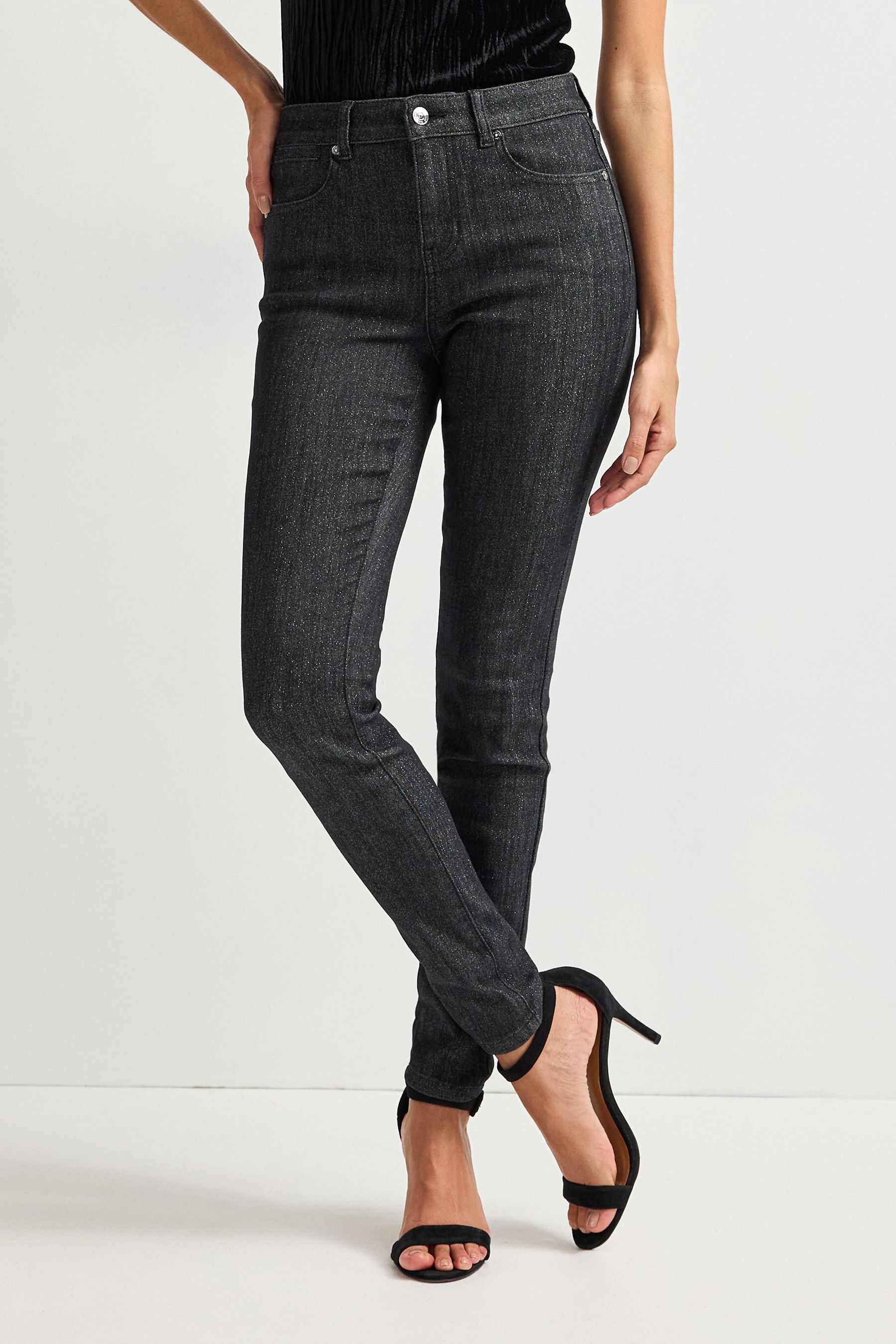 Buy Black Glitter Skinny Jeans from Next Luxembourg