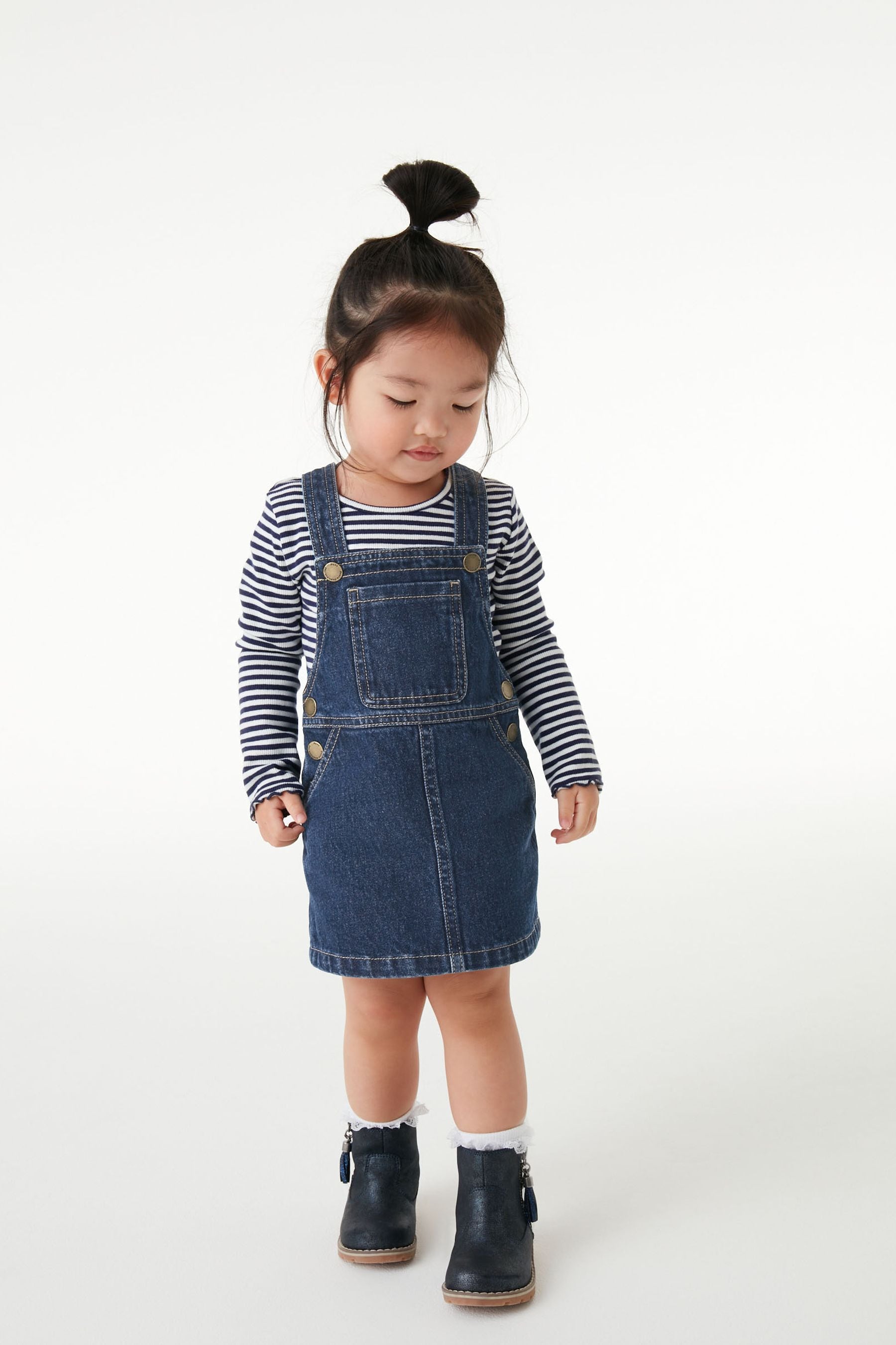 Buy Indigo Blue 100 Cotton Denim Pinafore Dress 3mths 7yrs from Next Australia