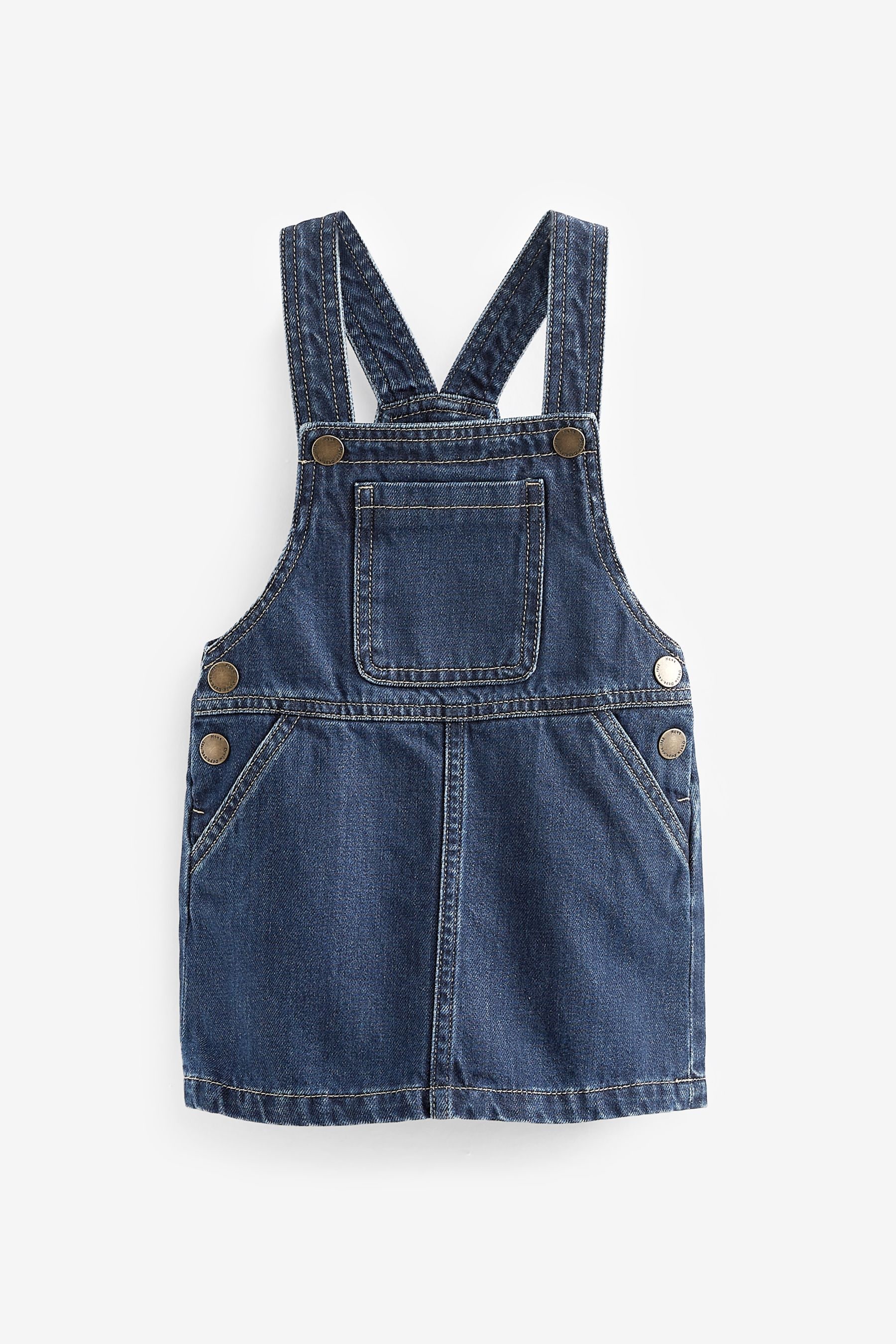 Buy Indigo Blue 100 Cotton Denim Pinafore Dress 3mths 7yrs from the Next UK online shop
