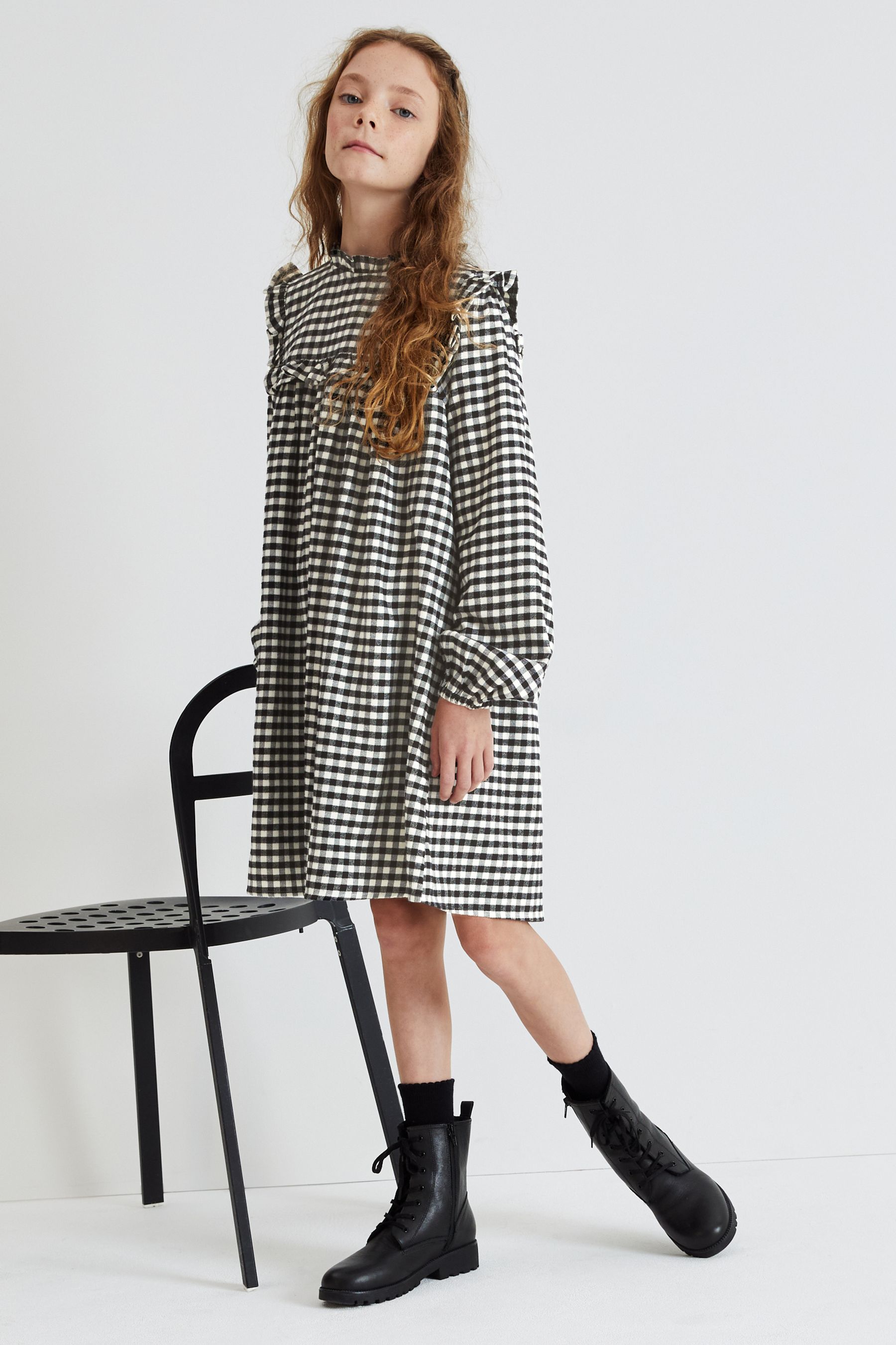 Buy Black White Next Check Dress 3 16yrs from Next Austria