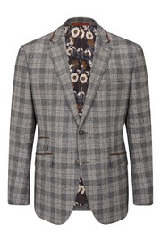 Skopes Tatton Grey Brown Check Tailored Fit Suit Jacket - Image 4 of 6