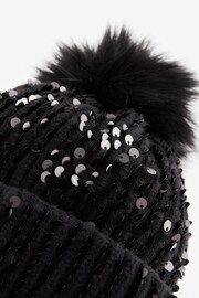 Black Sequin Pom Hat - Image 4 of 4