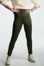 Khaki Green Jersey Thermal Leggings - Image 3 of 4