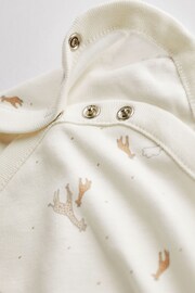 Delicate White Animal 4 Pack Baby Printed Short Sleeve Bodysuits - Image 5 of 6