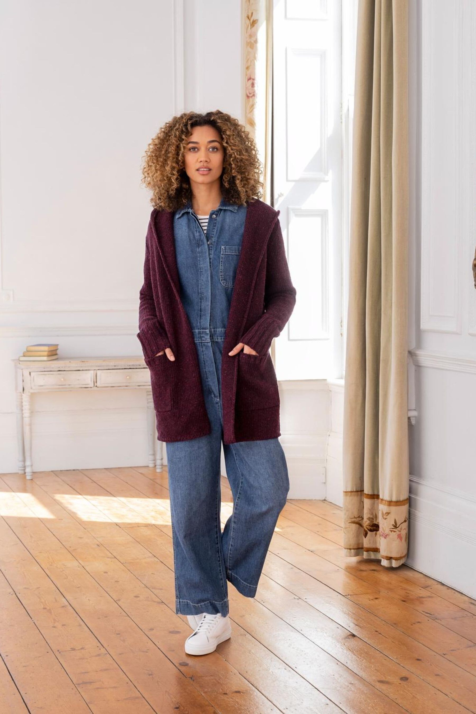 Buy Celtic Co. Purple Donegal Hooded Coatigan from Next Luxembourg