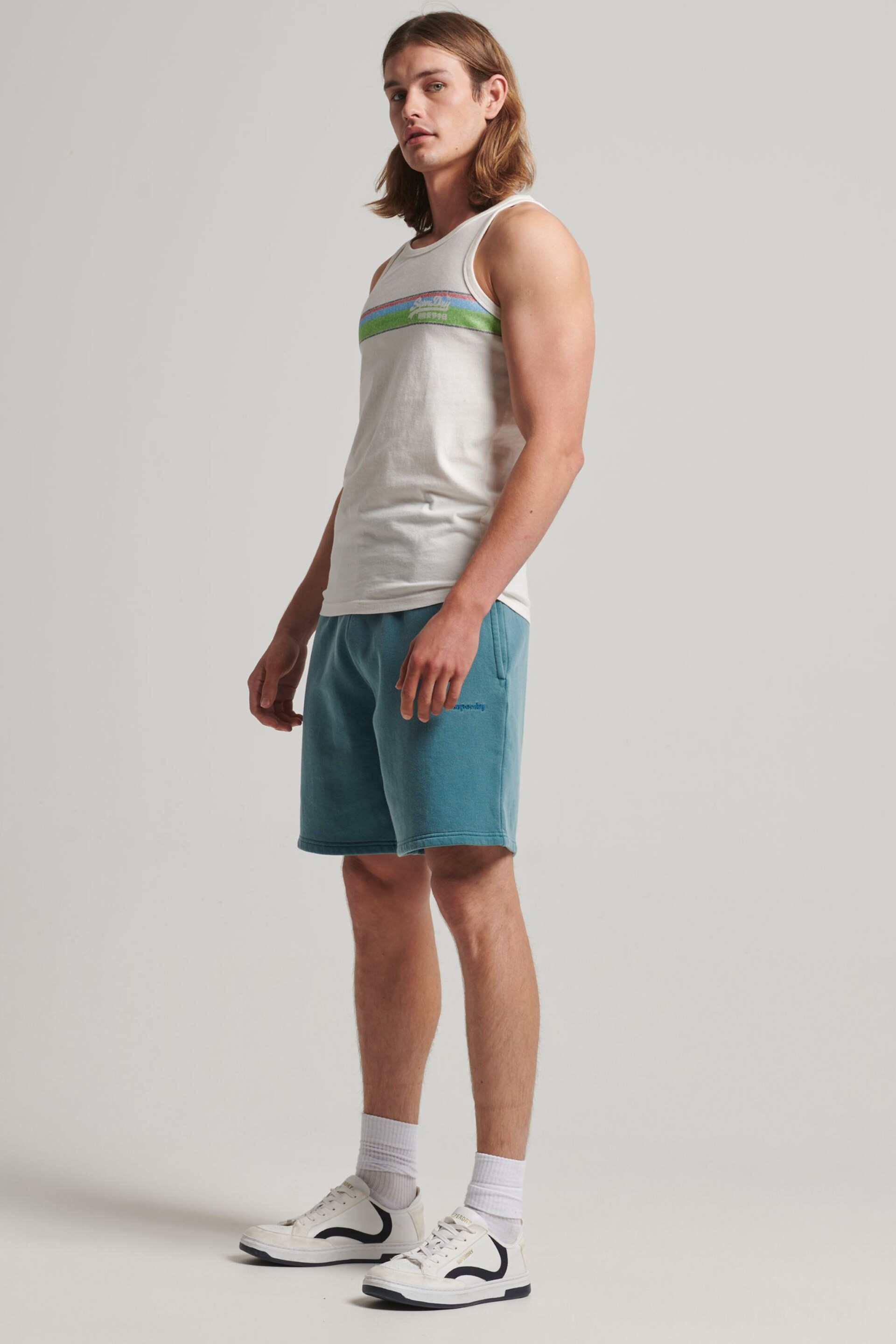 Superdry Green Vintage Mark Shorts - Image 2 of 3