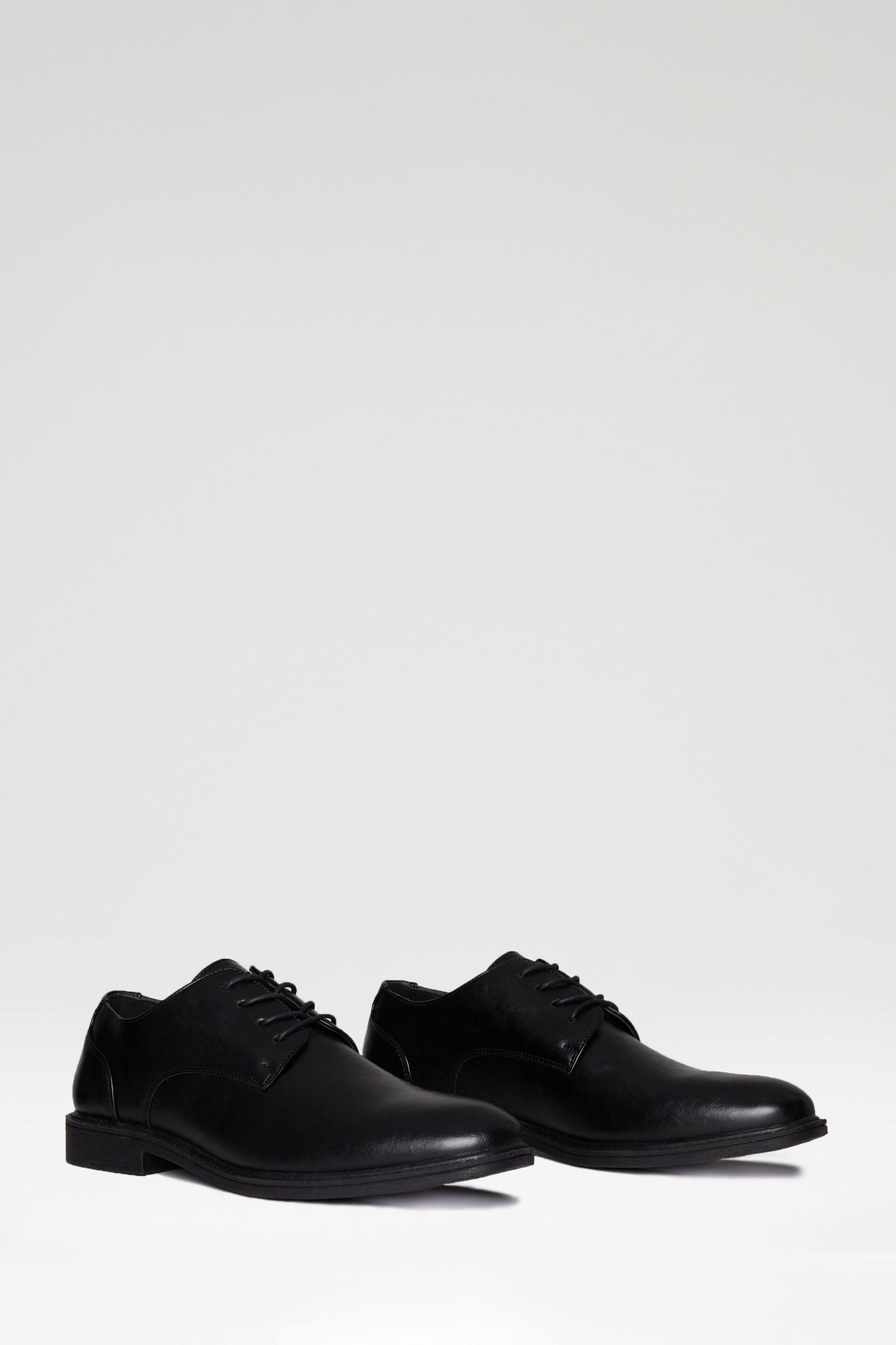 Threadbare Black Smart Derby Shoes - Image 2 of 4