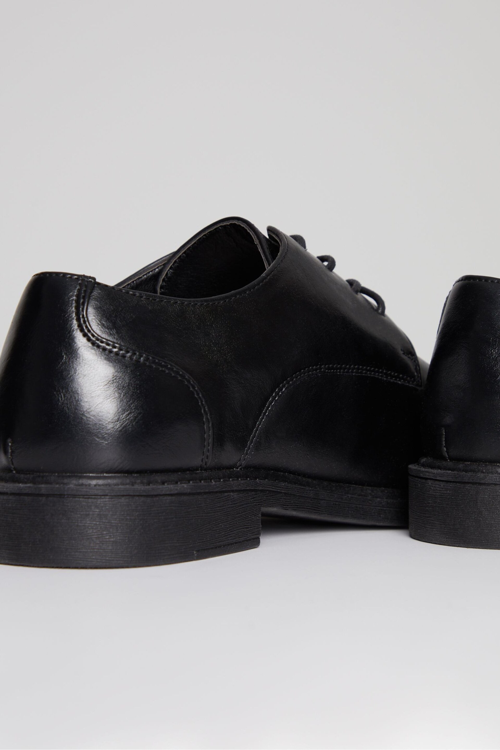 Threadbare Black Smart Derby Shoes - Image 4 of 4