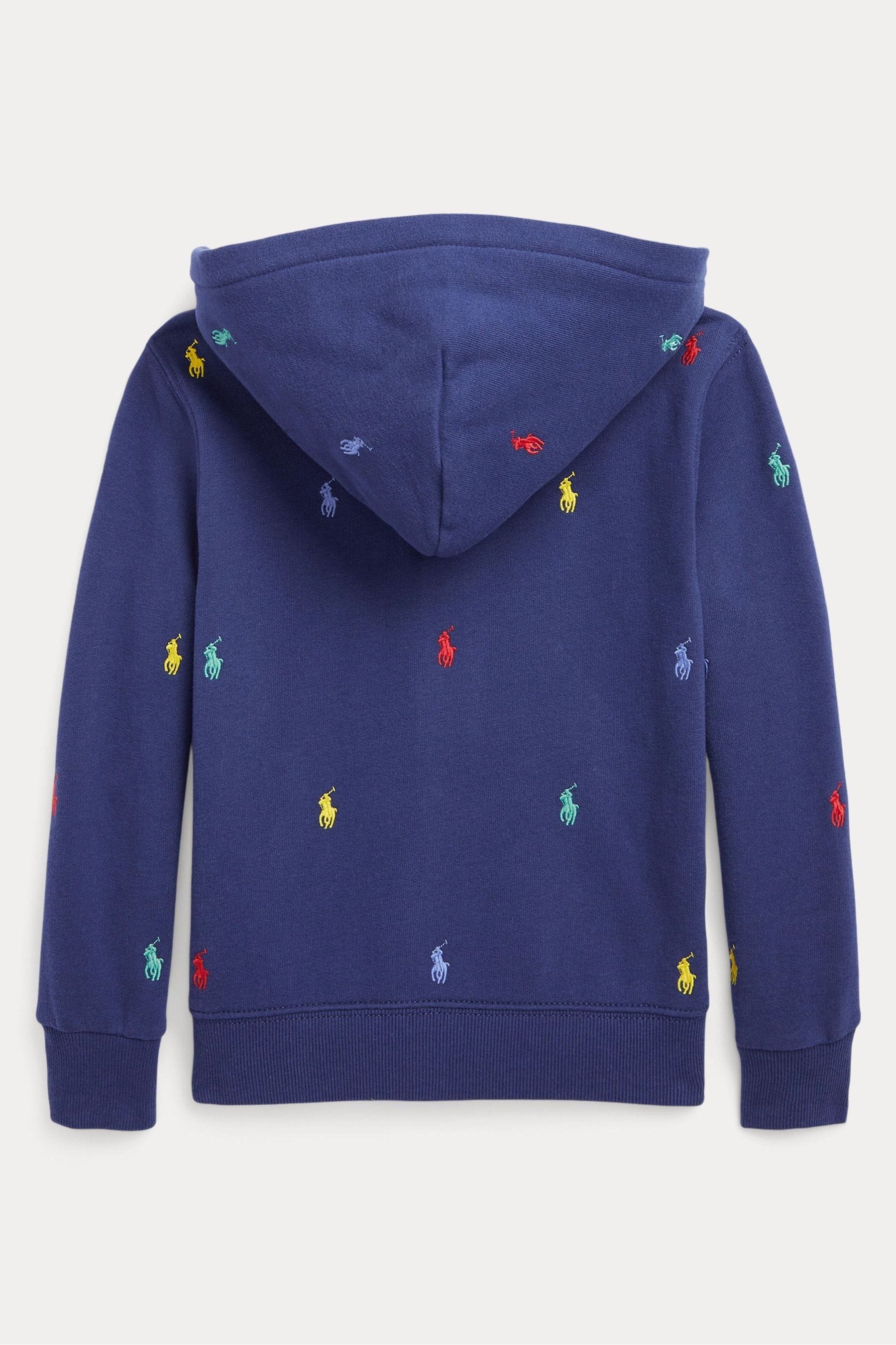 Buy Polo Ralph Lauren Boys Navy Blue All Over Pony Zip Through Hoodie from Next Lithuania