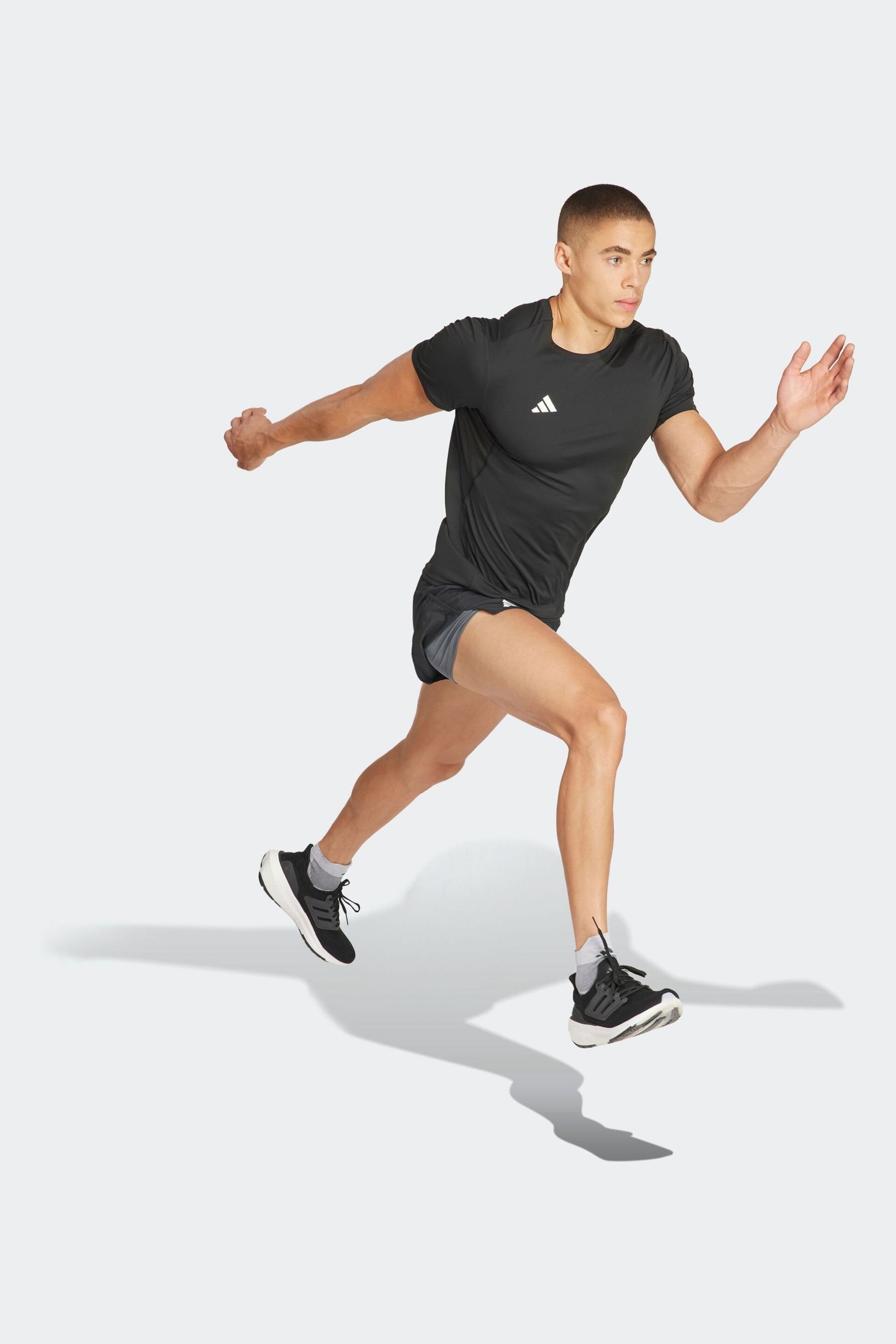 adidas Black Adizero Essentials Running T-Shirt - Image 3 of 5