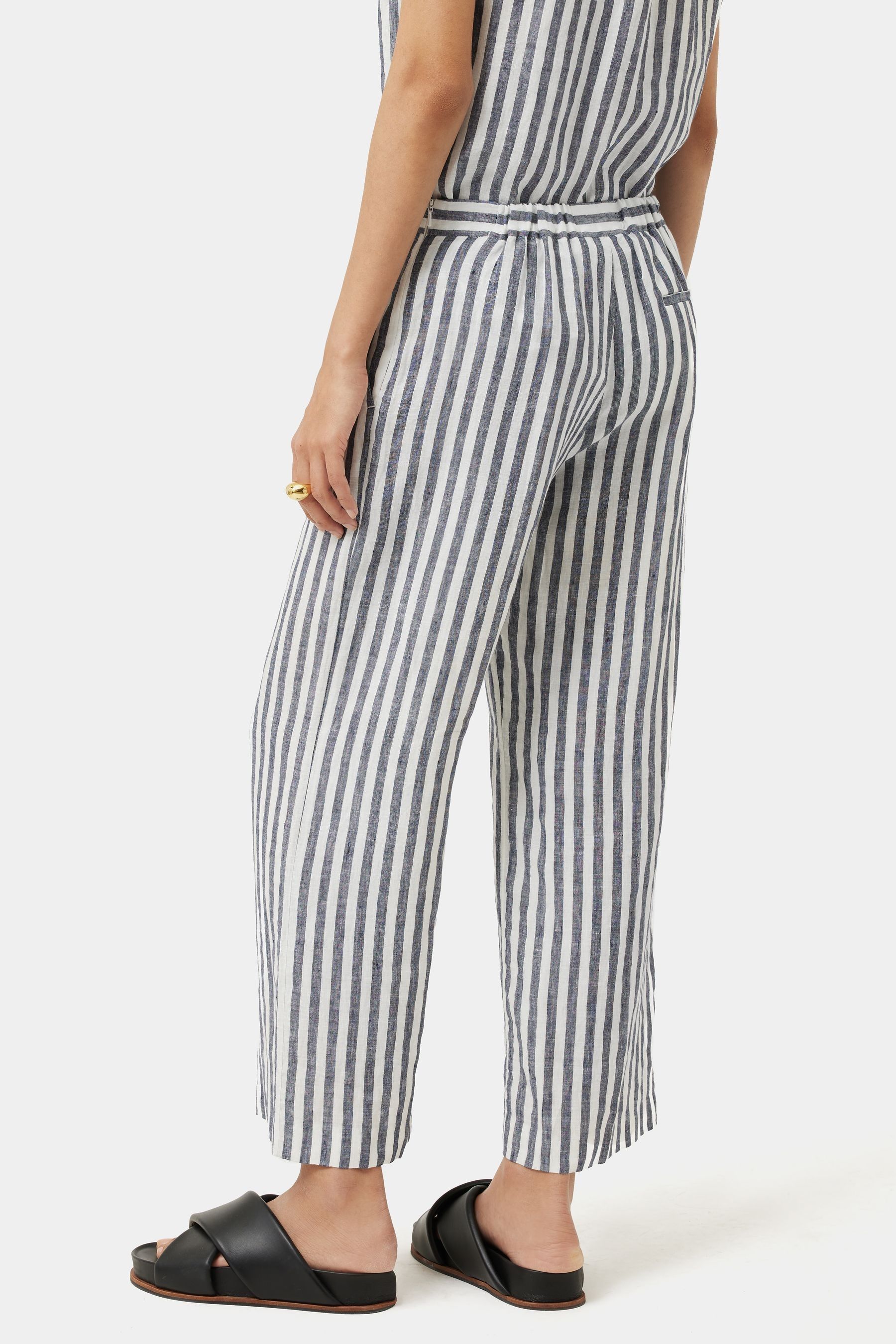 Striped linen palazzo pants hot sale