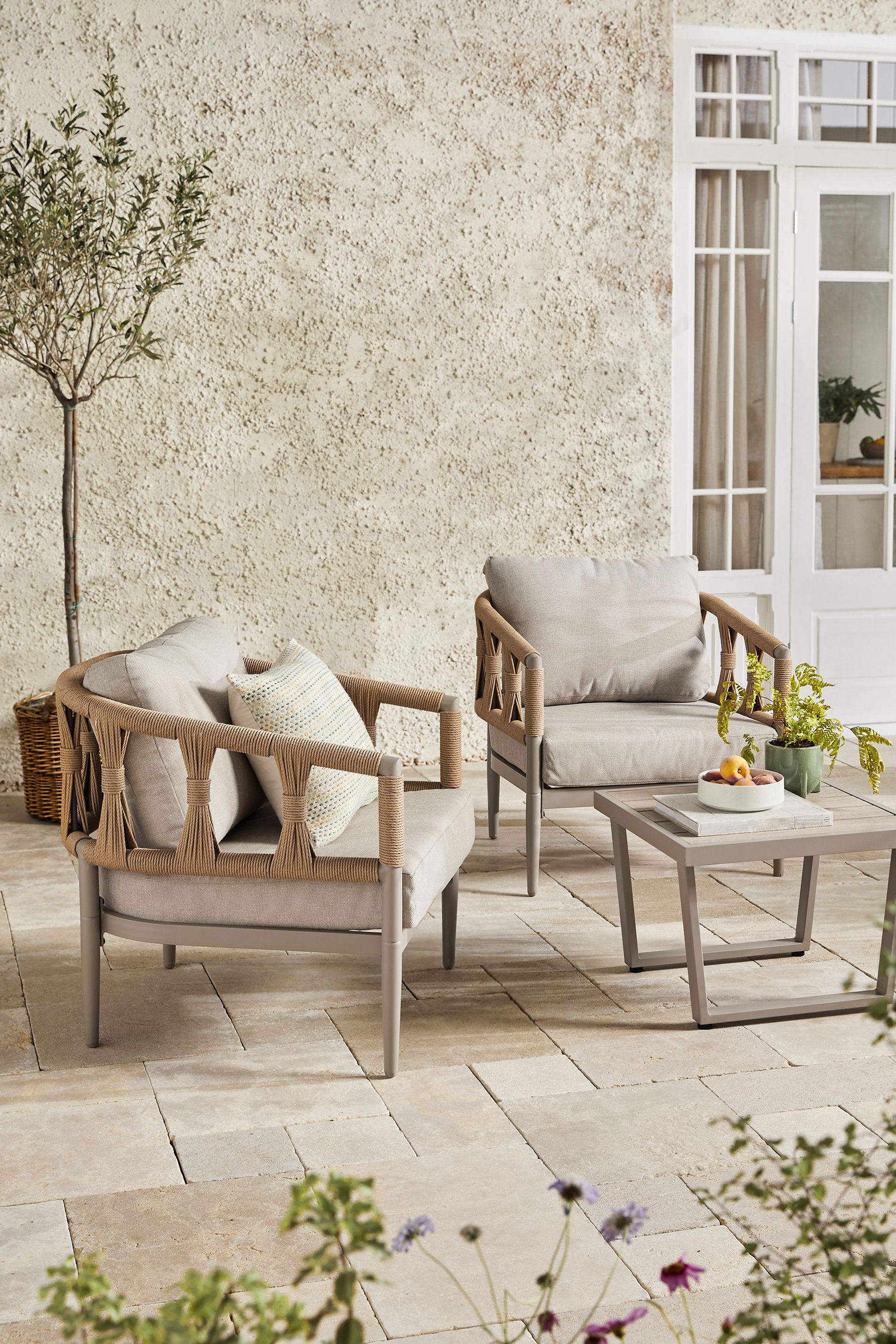 Buy Natural Sorrento Garden 3 Piece Bistro Set from the Next UK online shop