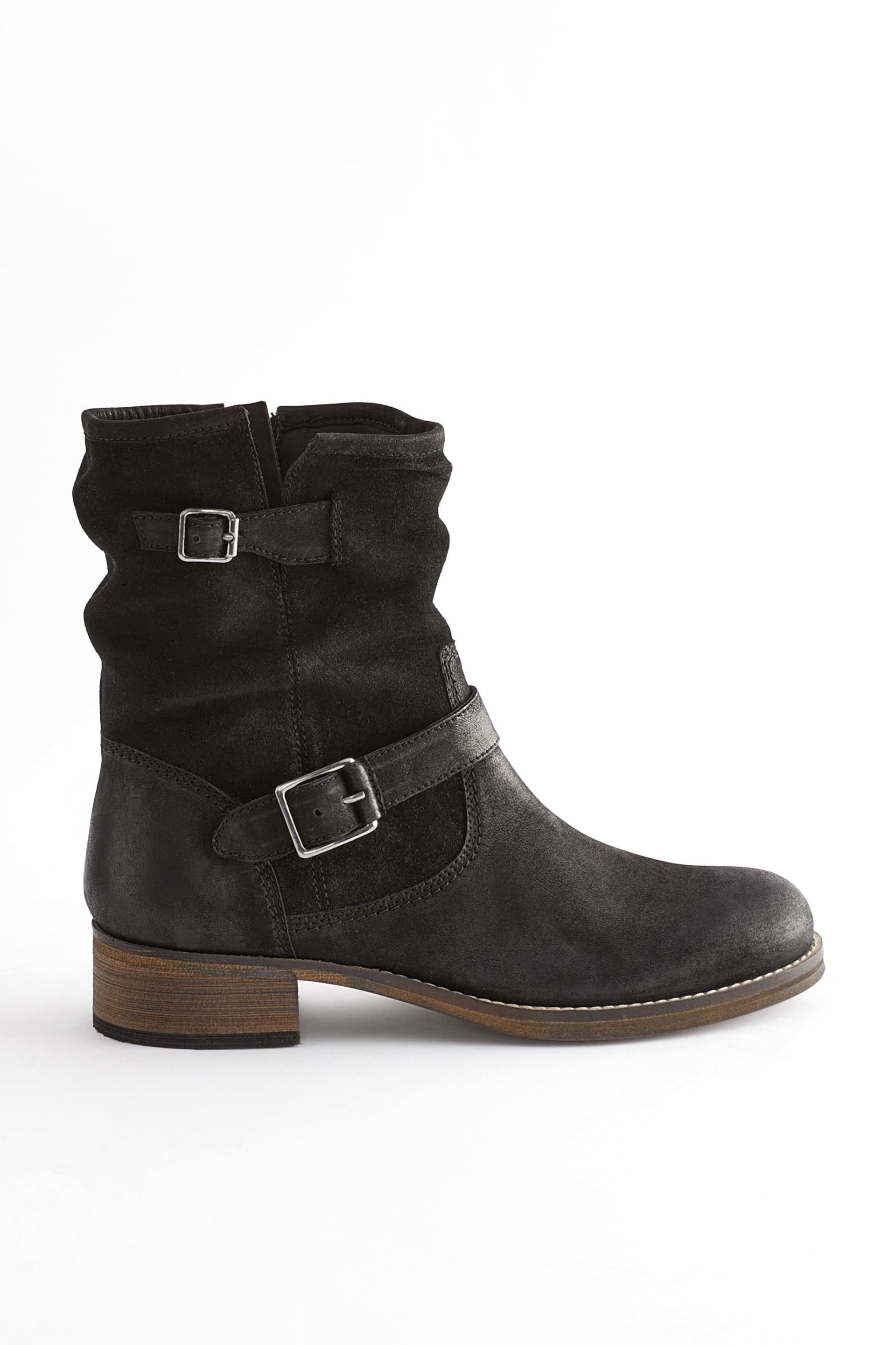 Black Regular/Wide Fit Forever Comfort® Leather Slouch Ankle Boots - Image 2 of 7